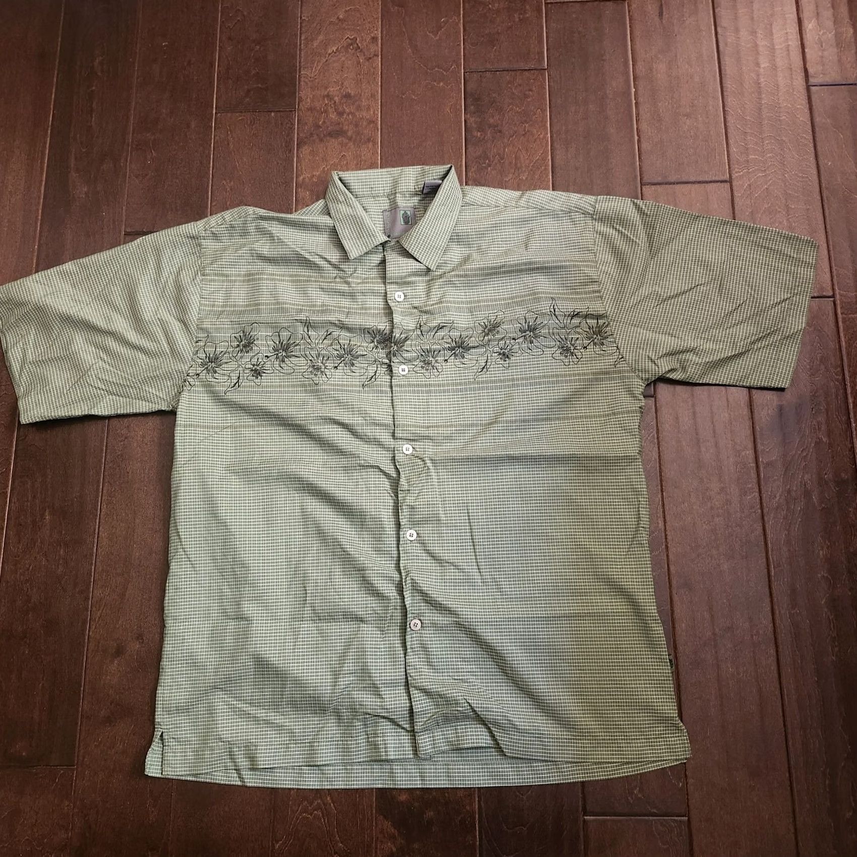 Vintage Pineapple Connection Hawaiian Green Floral Button Up Men's Shirt L Size US L / EU 52-54 / 3 - 2 Thumbnail