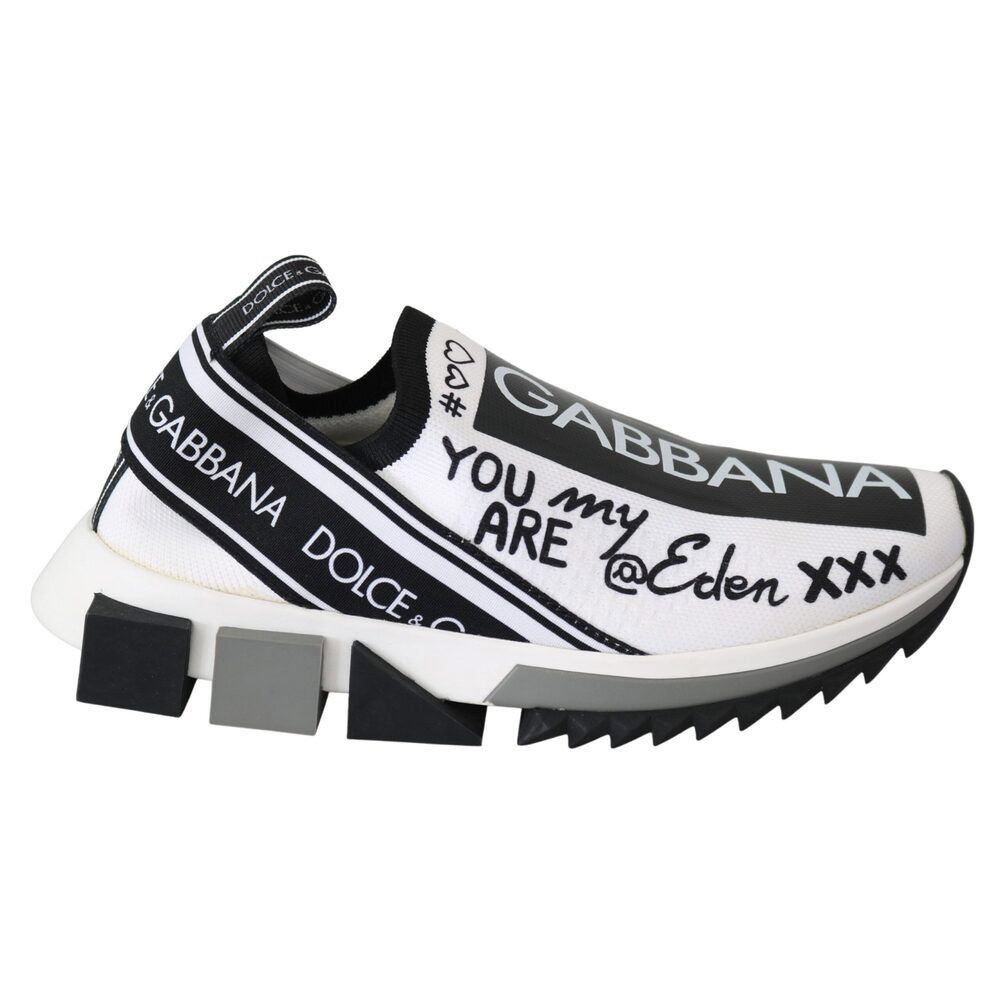 Dolce & Gabbana Dolce & Gabbana White Black Slip On Sorrento Sneakers Size US 6 / IT 36 - 1 Thumbnail