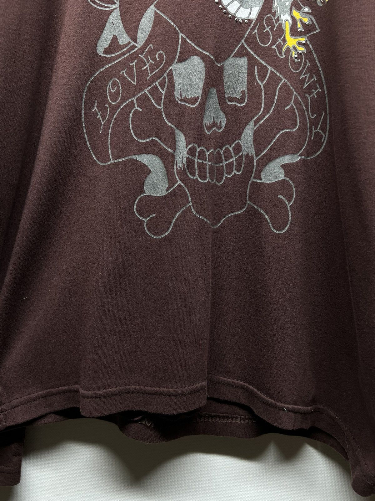 Ed Hardy Vintage Y2k Ed Hardy Skull Eagle 🦅☠️ Brown 🤎 Long Sleeve 00’s Size US L / EU 52-54 / 3 - 8 Thumbnail