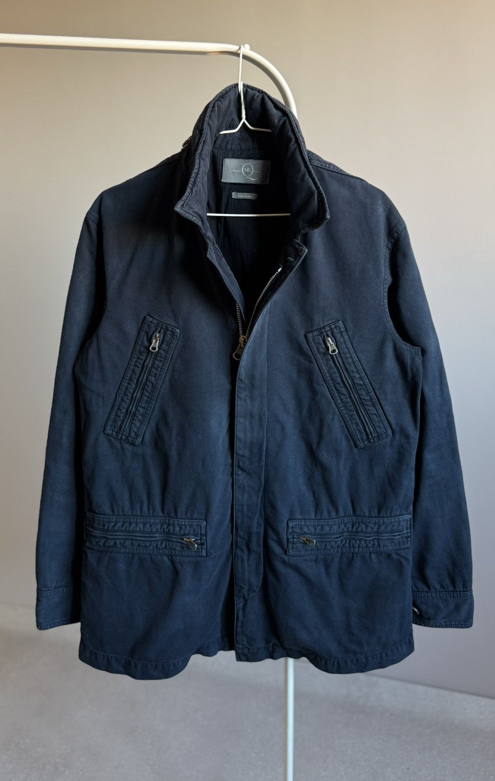 Alexander McQueen Cotton Nylon Hood Faded Jacket Coat