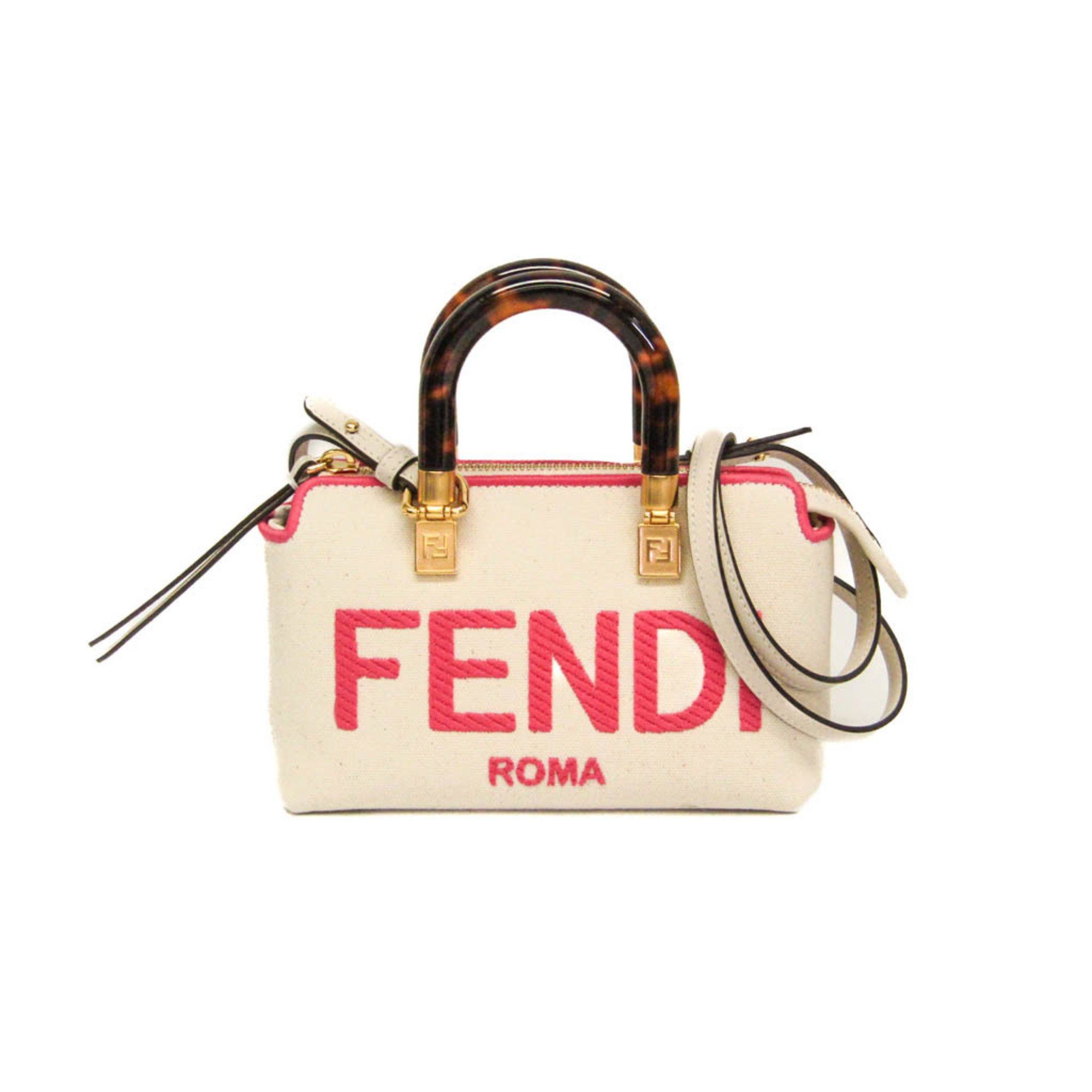 Fendi By The Way Beige Canvas Handbag (Pre-Owned) Size ONE SIZE - 1 Thumbnail