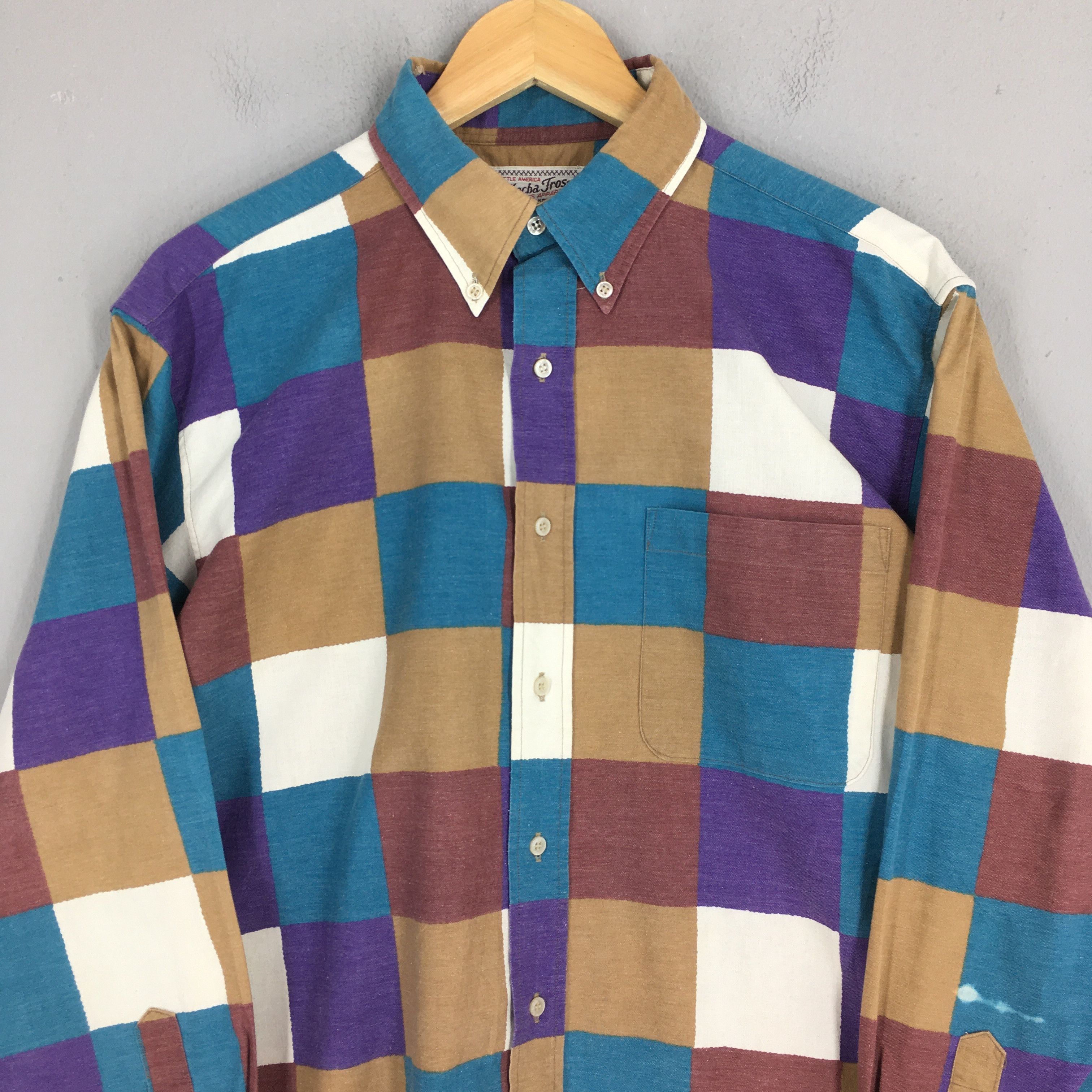 Vintage Vintage 1980s Macba Tros Plaid Checkered Flannel Large Size US L / EU 52-54 / 3 - 2 Thumbnail