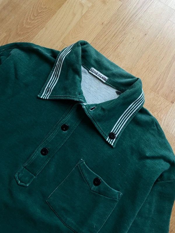 Stone Island Vintage 1980's Stone Island Polo Sweatshirt - Medium Size US M / EU 48-50 / 2 - 3 Thumbnail