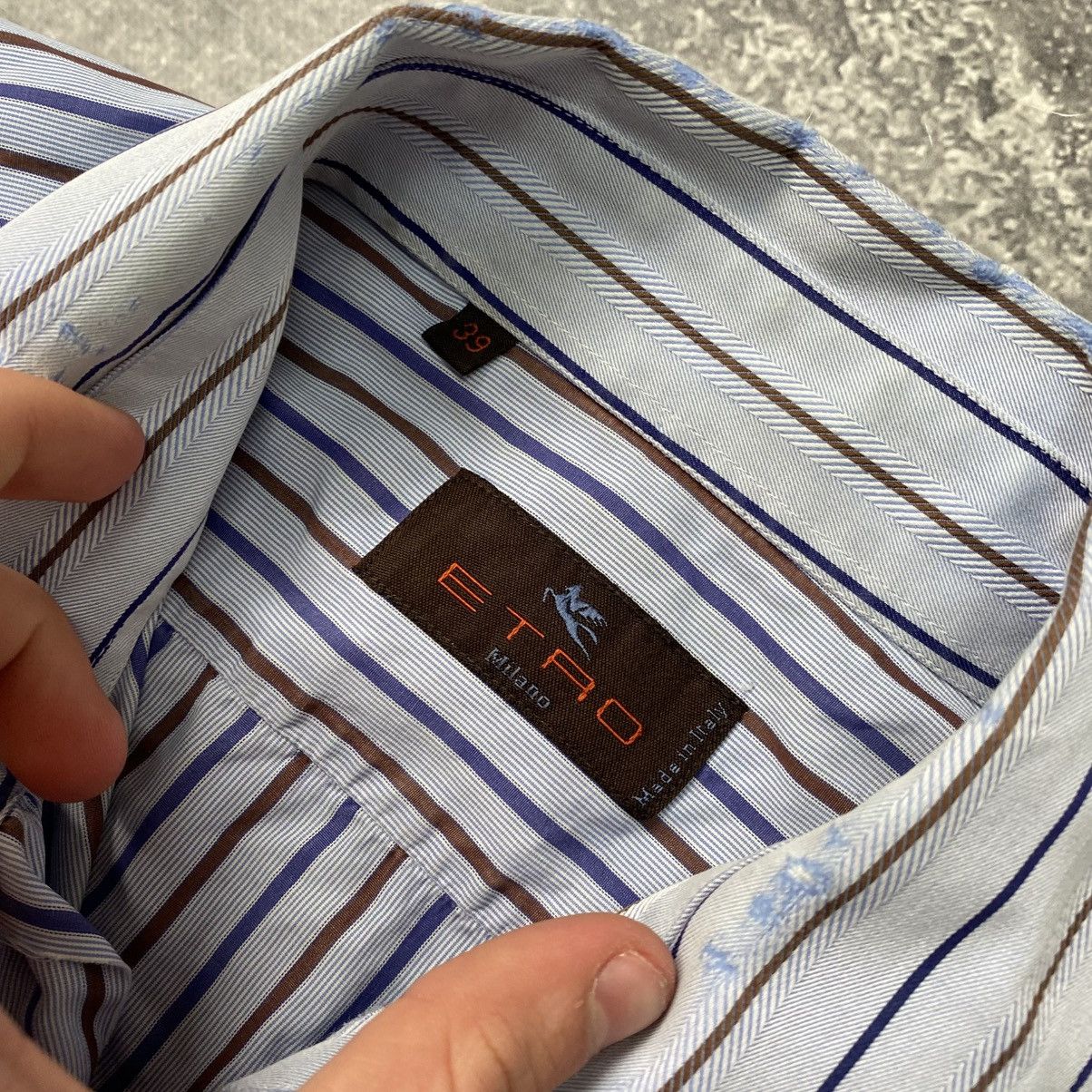 Etro Vintage Etro Milano Basic blue luxury rare Oldmoney shirt Size US S / EU 44-46 / 1 - 4 Thumbnail