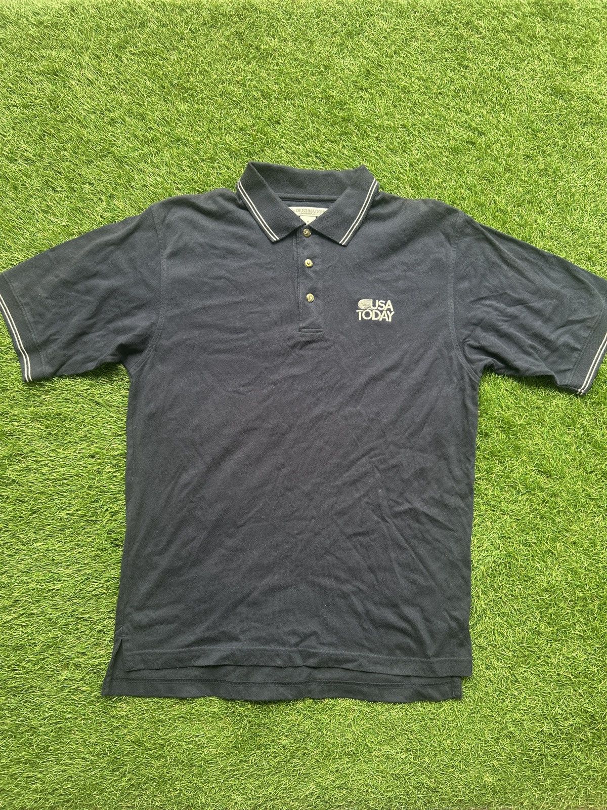 Vintage Vintage USA Today Polo Shirt Size US L / EU 52-54 / 3 - 2 Thumbnail