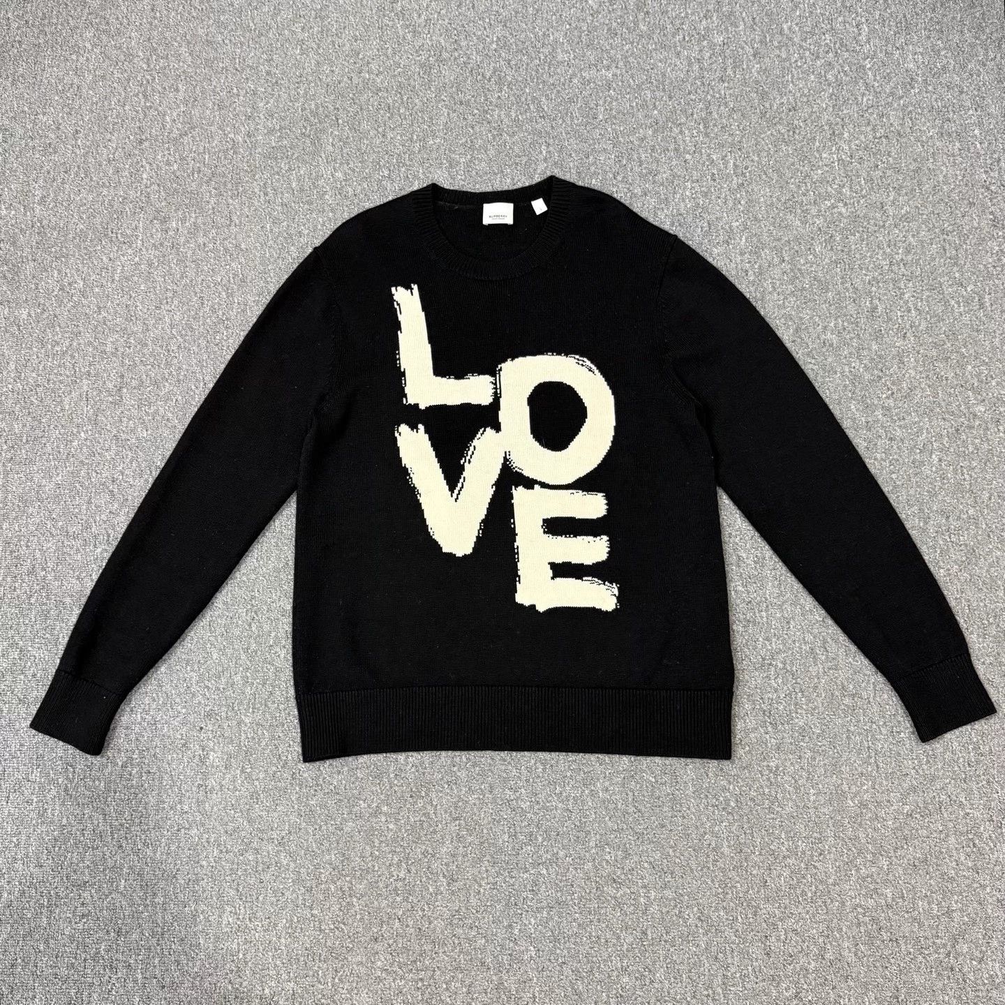 Burberry Burberry Black Love Wool Knit Sweater L Size US L / EU 52-54 / 3 - 1 Thumbnail