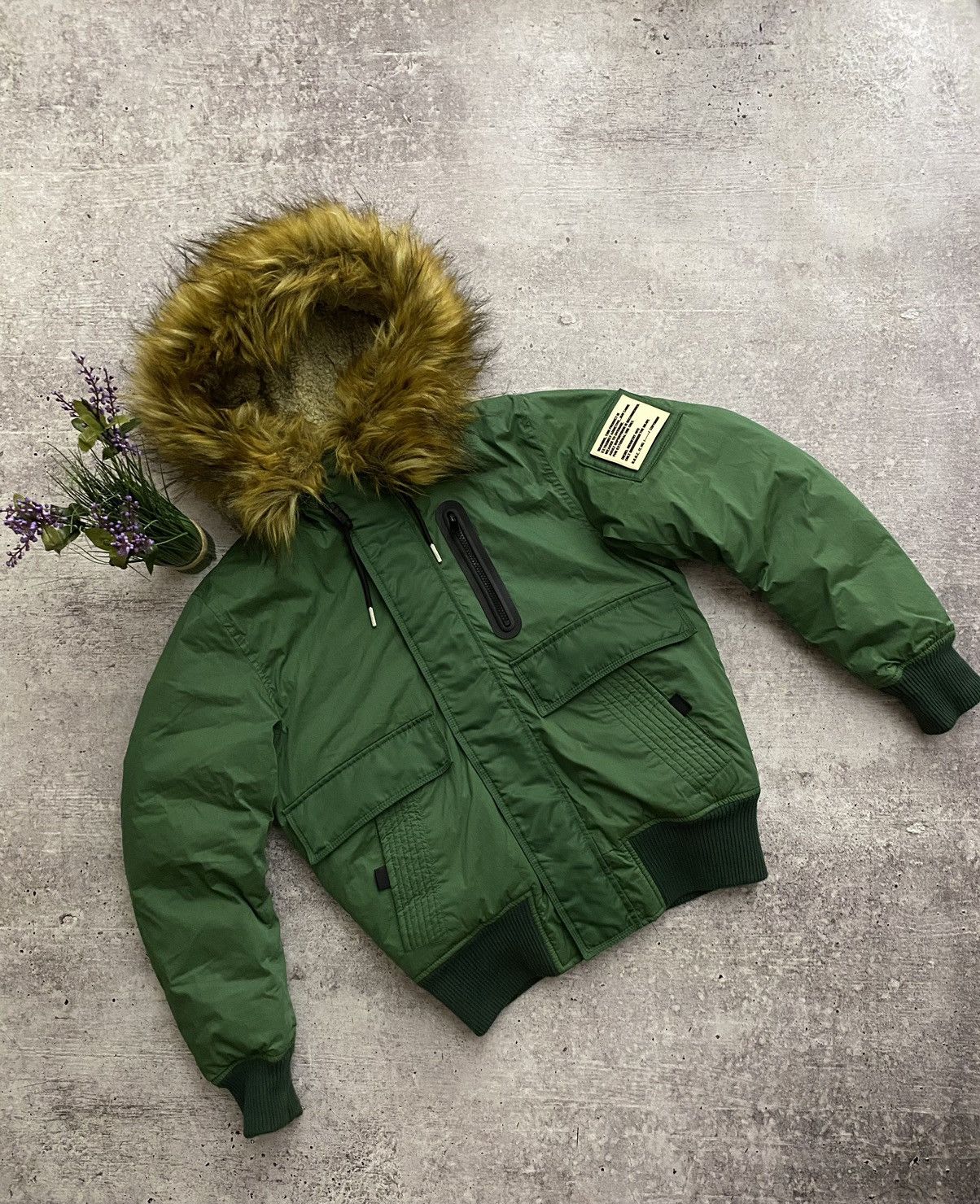 DIESEL neon lined puffer