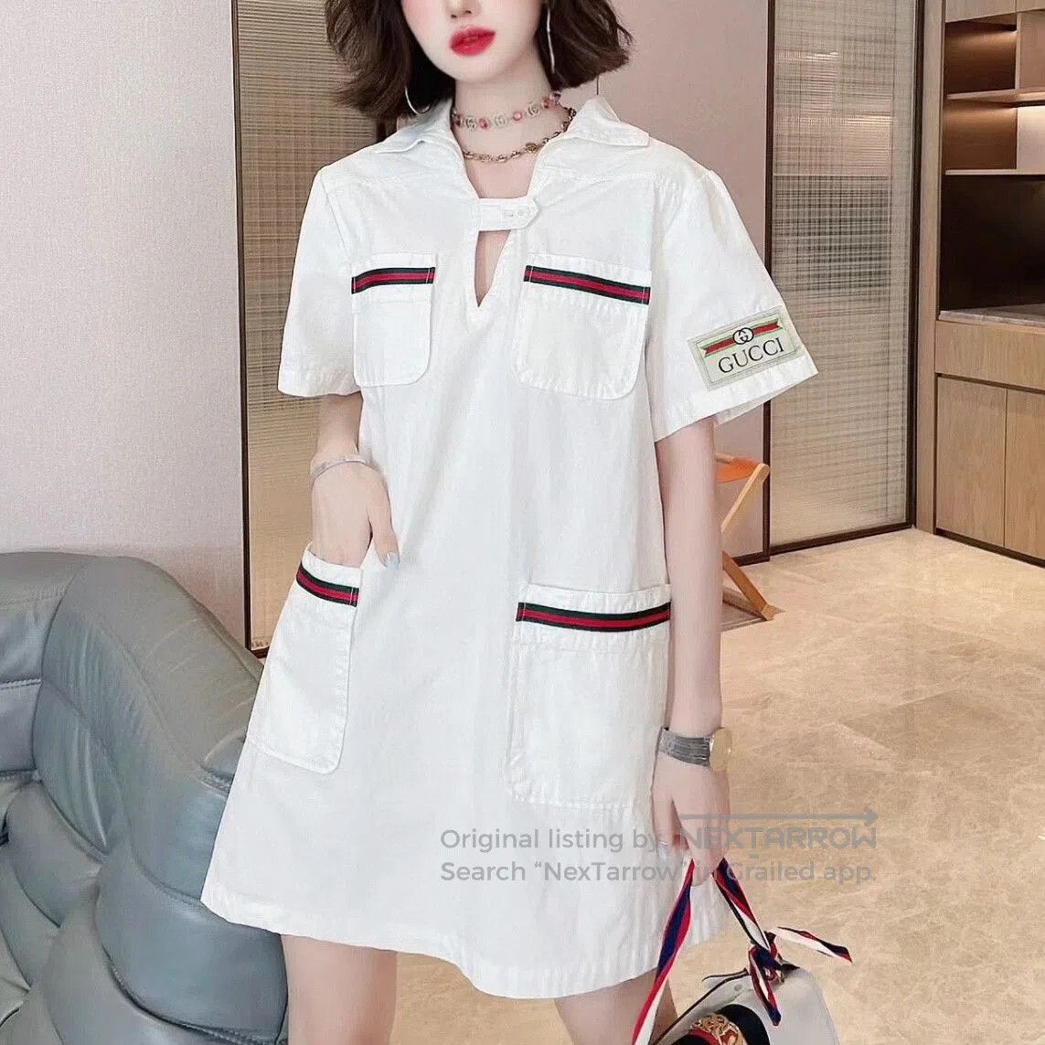 Gucci gucci logo pocket short sleeve dress. Size M / US 6-8 / IT 42-44 - 1 Thumbnail