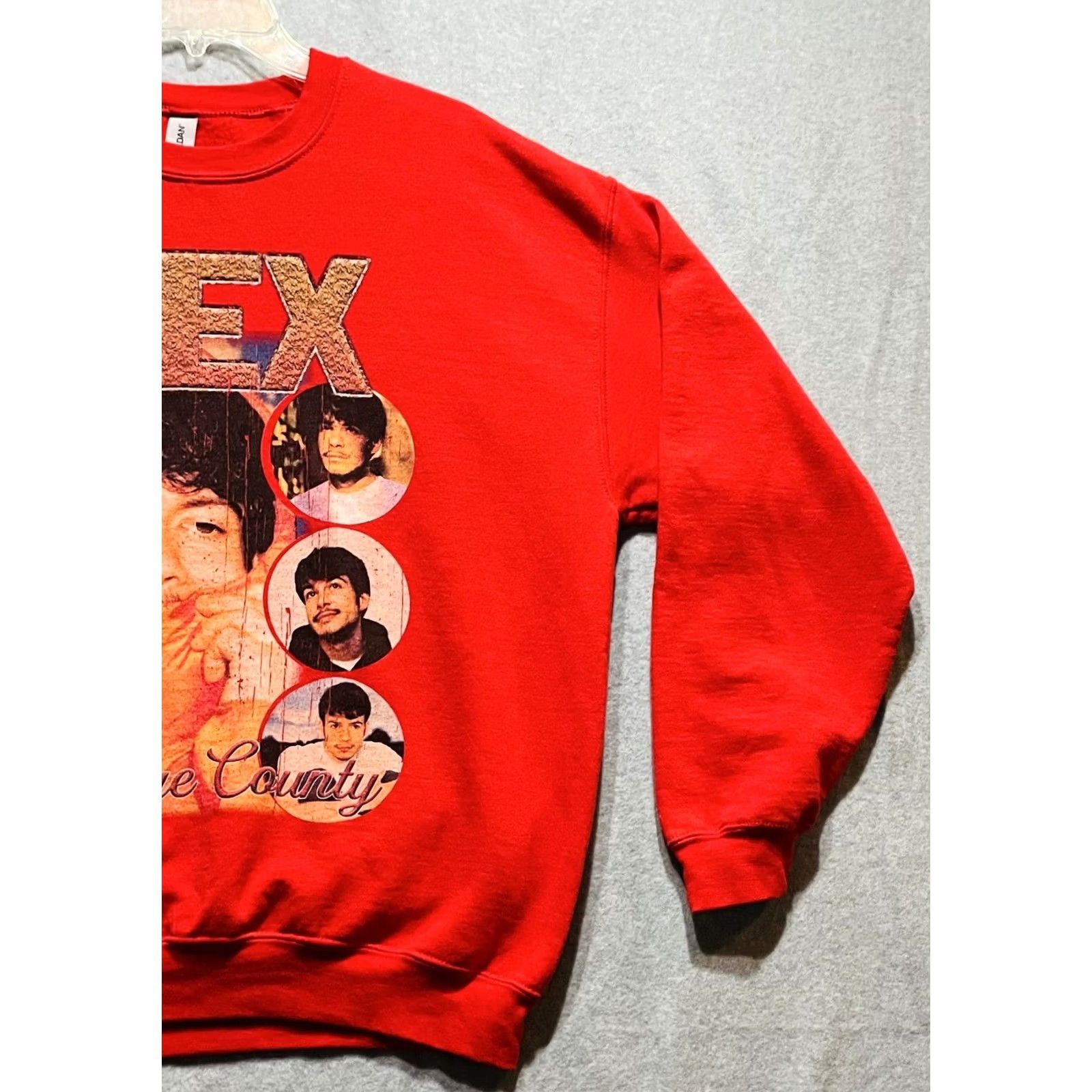 Gildan REX Orange County Red Pullover Sweater Sweatshirt Gildan Crew Neck Long Sleeve Red Knit Size L Adults Womens Size L / US 10 / IT 46 - 2 Thumbnail