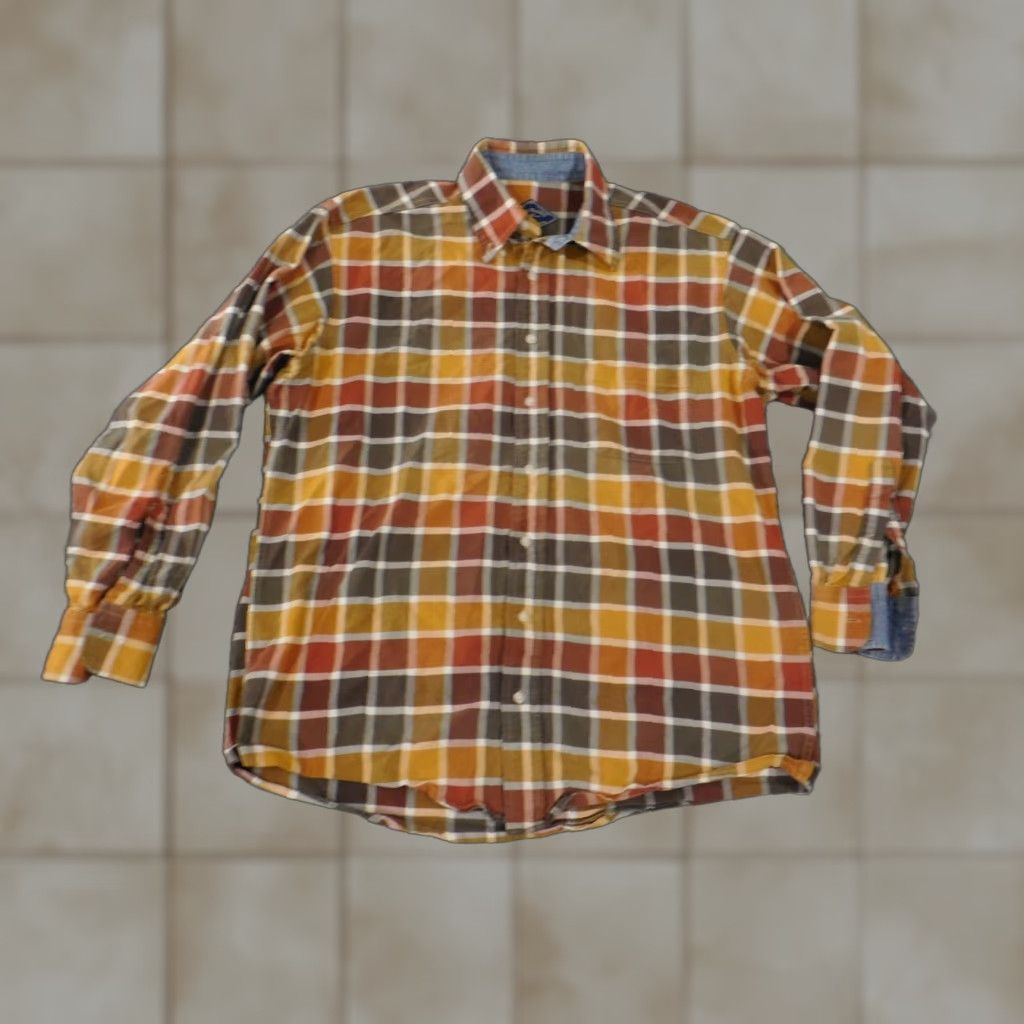 Bills Khakis Bills Khakis Shirt Mens Large Orange Plaid Button-Up Long Sleeve Casual Cotton Size US L / EU 52-54 / 3 - 1 Thumbnail