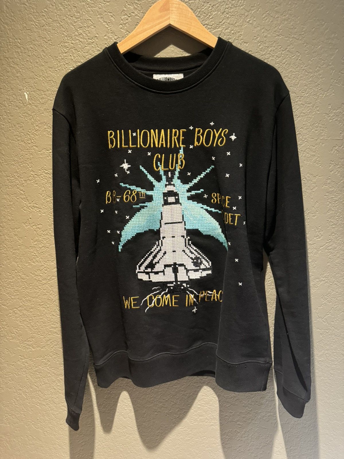 Billionaire Boys Club Billionaire Boys Club Crewneck Pixel Spaceship Med Black Size US M / EU 48-50 / 2 - 1 Thumbnail