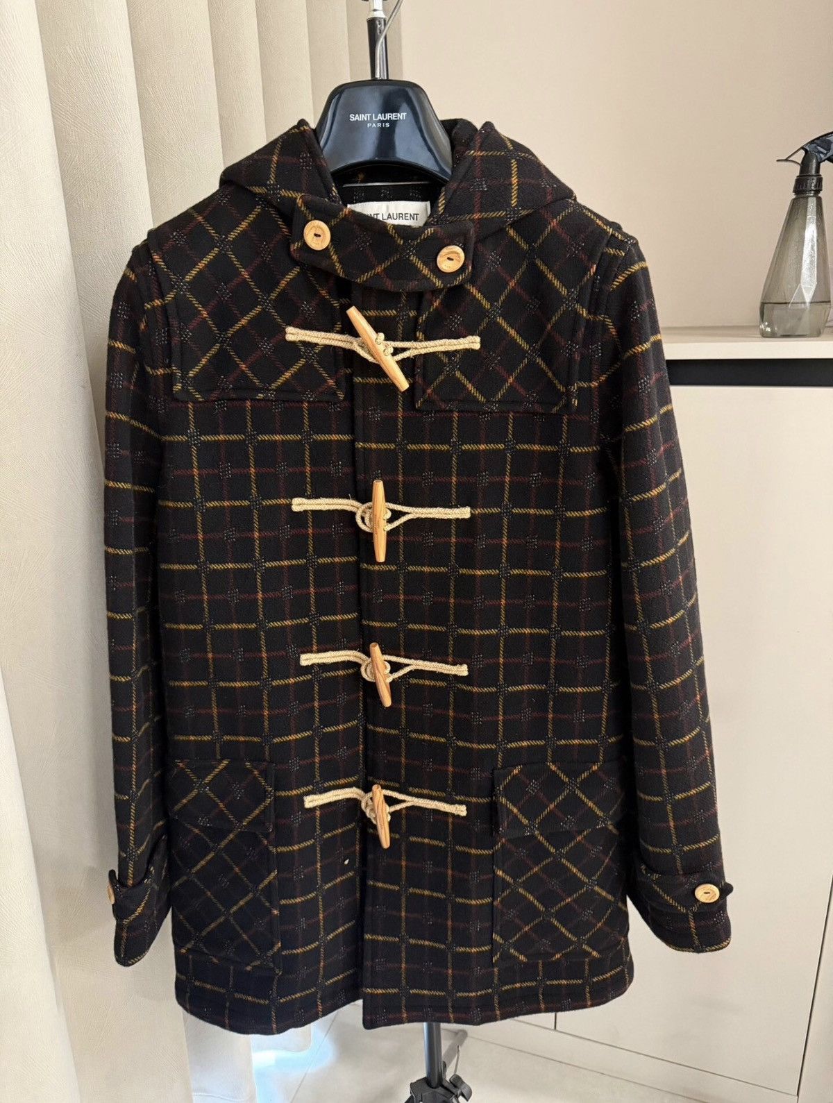 Saint Laurent Paris Saint Laurent Paris 20FW Wool Plaid Toggle Coat Size US M / EU 48-50 / 2 - 1 Thumbnail