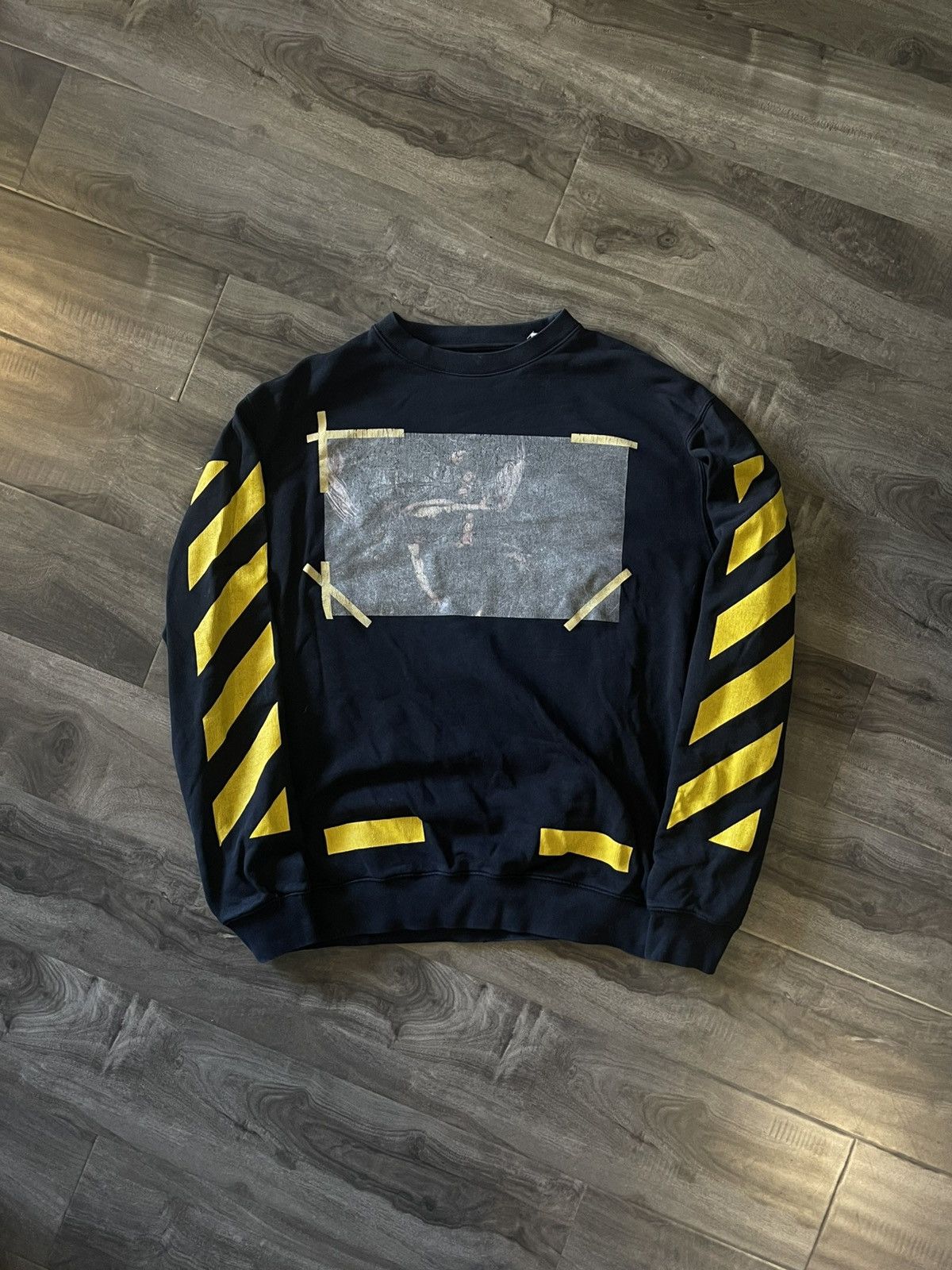 Off-White Off-White Virgil Abloh Caravaggio Black/ Yellow Sweater Size US M / EU 48-50 / 2 - 1 Thumbnail