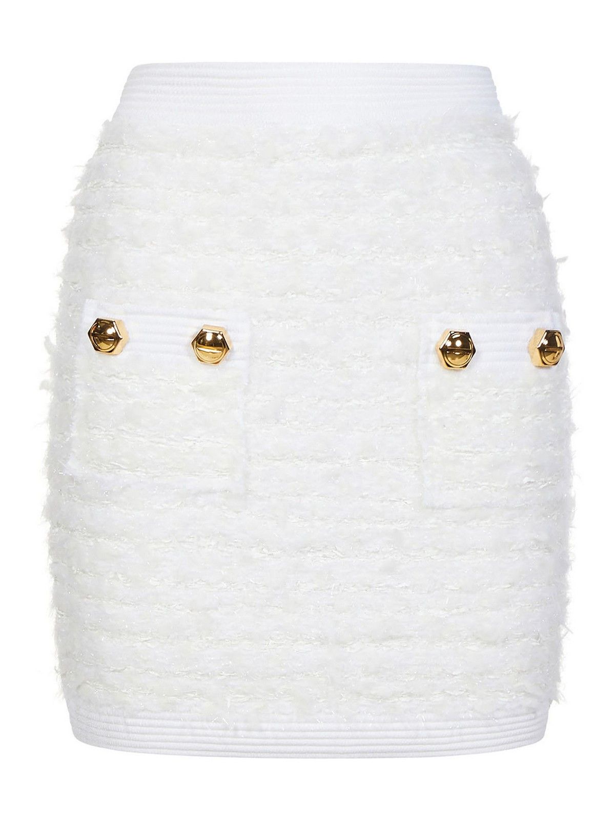 Balmain o1y0625 Mini Skirt in White Size 30" / US 8 / IT 44 - 1 Thumbnail
