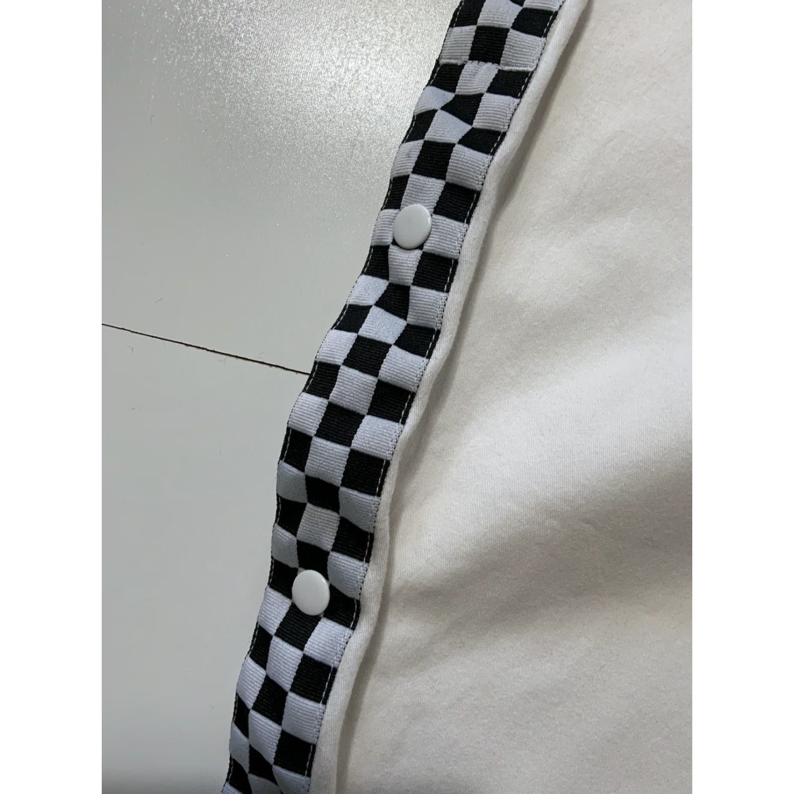 Vans VANS Checkered Tearaway Snap White Wide Leg Chino Pants Sz. 29 Womens Pants Wide-Leg White 29 Snap Size 29" - 7 Thumbnail
