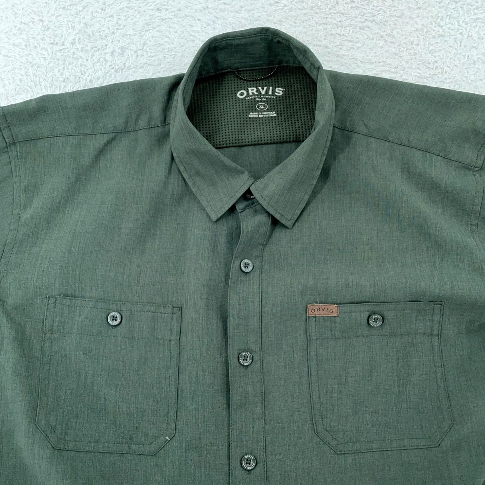 Orvis Orvis Shirt Mens XL Green Short Sleeve Button-Down Dual Chest Pockets Outdoor Size US XL / EU 56 / 4 - 2 Thumbnail