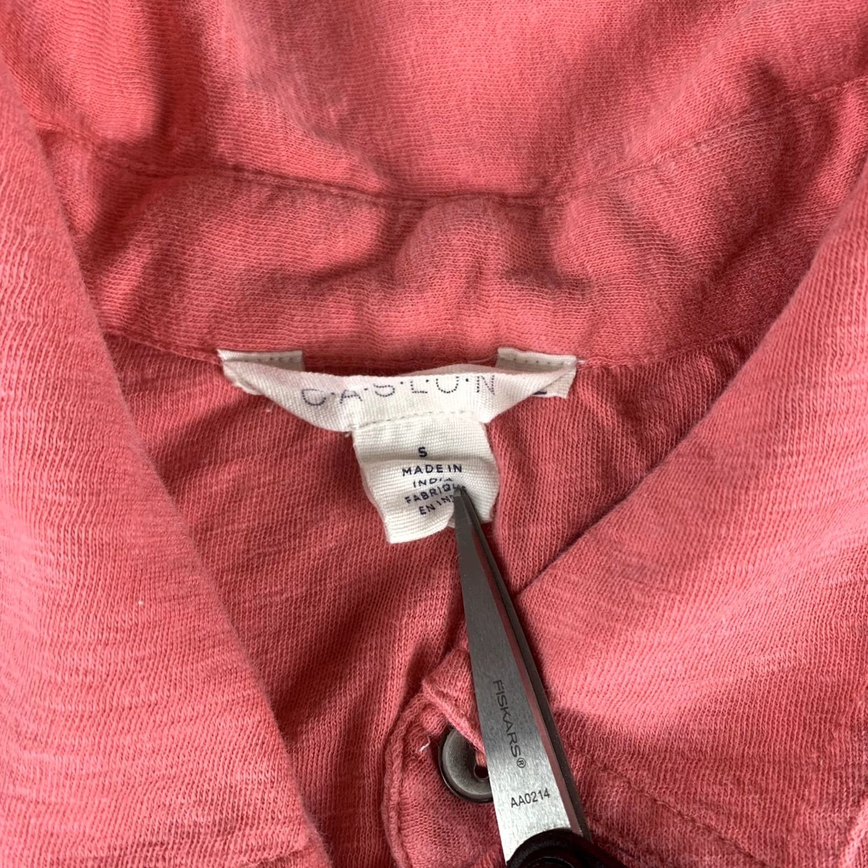 Pinko VINTAGE? CASLON BUTTON UP SHIRT WOMENS SMALL PINK CORAL SHORT SLEEVE Size S / US 4 / IT 40 - 5 Thumbnail