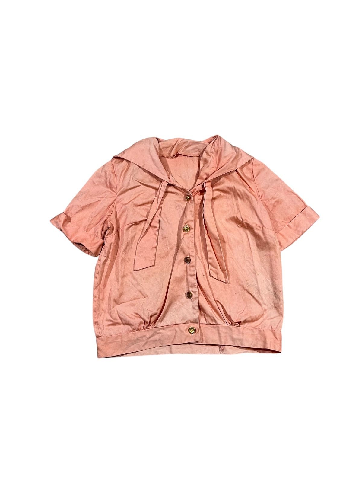 Vintage Vintage 50s Short Sleeve Blouse Sailor Shirt Pink Size M / US 6-8 / IT 42-44 - 1 Thumbnail