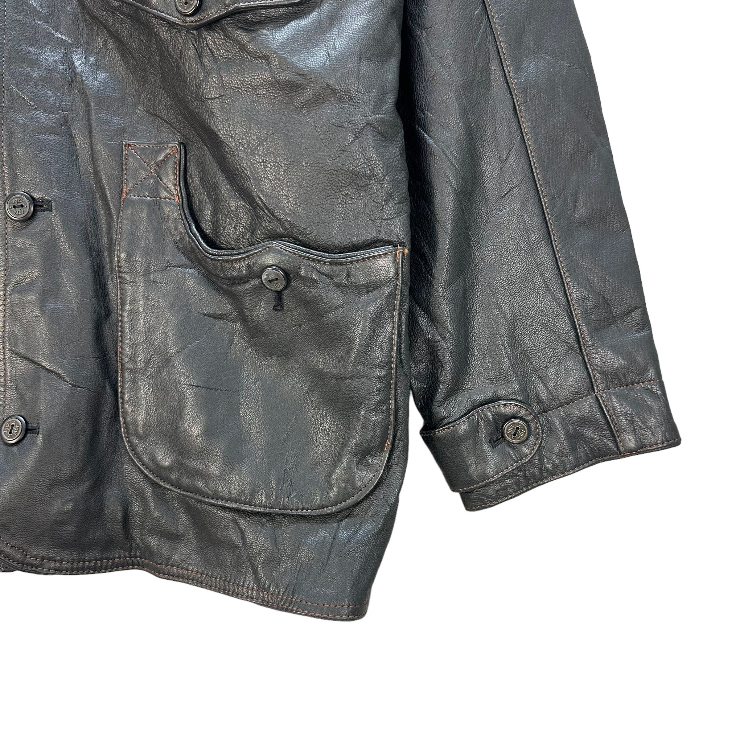Vintage STRATH CONAR ITALIAN MODE 4 POCKET LEATHER JACKET #8990-46 Size US L / EU 52-54 / 3 - 5 Thumbnail