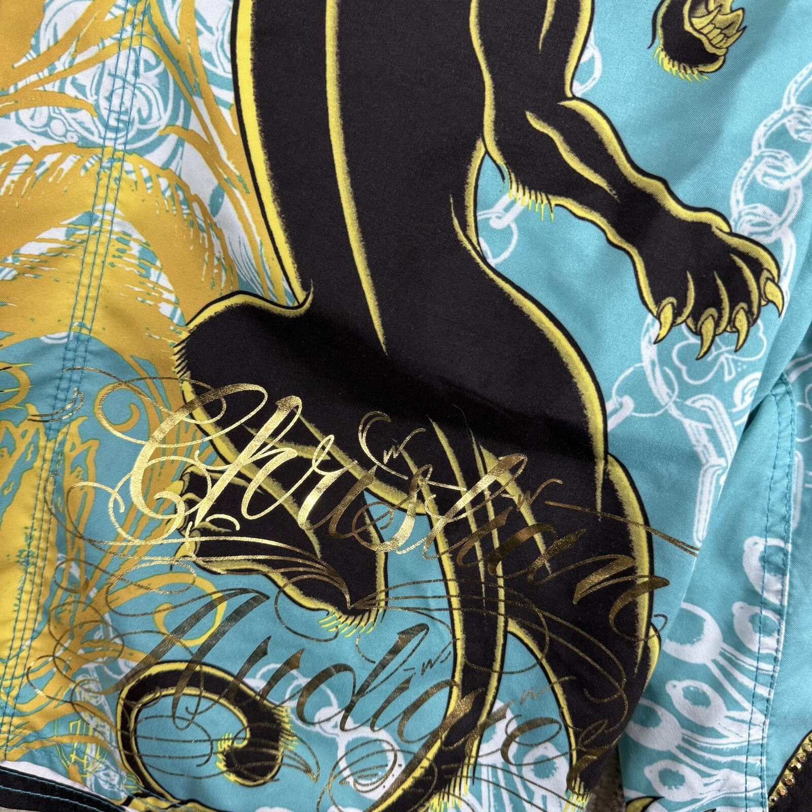 Christian Audigier Y2K Christian Audigier Panther Board Shorts 33 Size US 34 / EU 50 - 4 Thumbnail