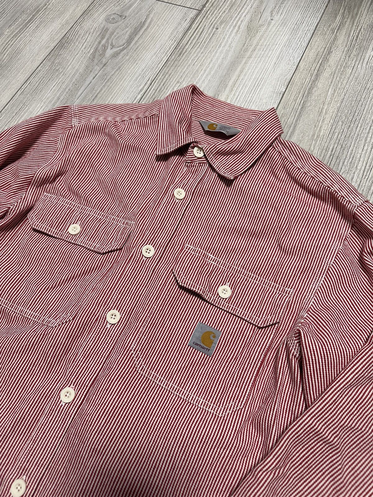 Carhartt Carhartt Logo Red Striped Flannel Harbor Shirt Size US M / EU 48-50 / 2 - 2 Thumbnail