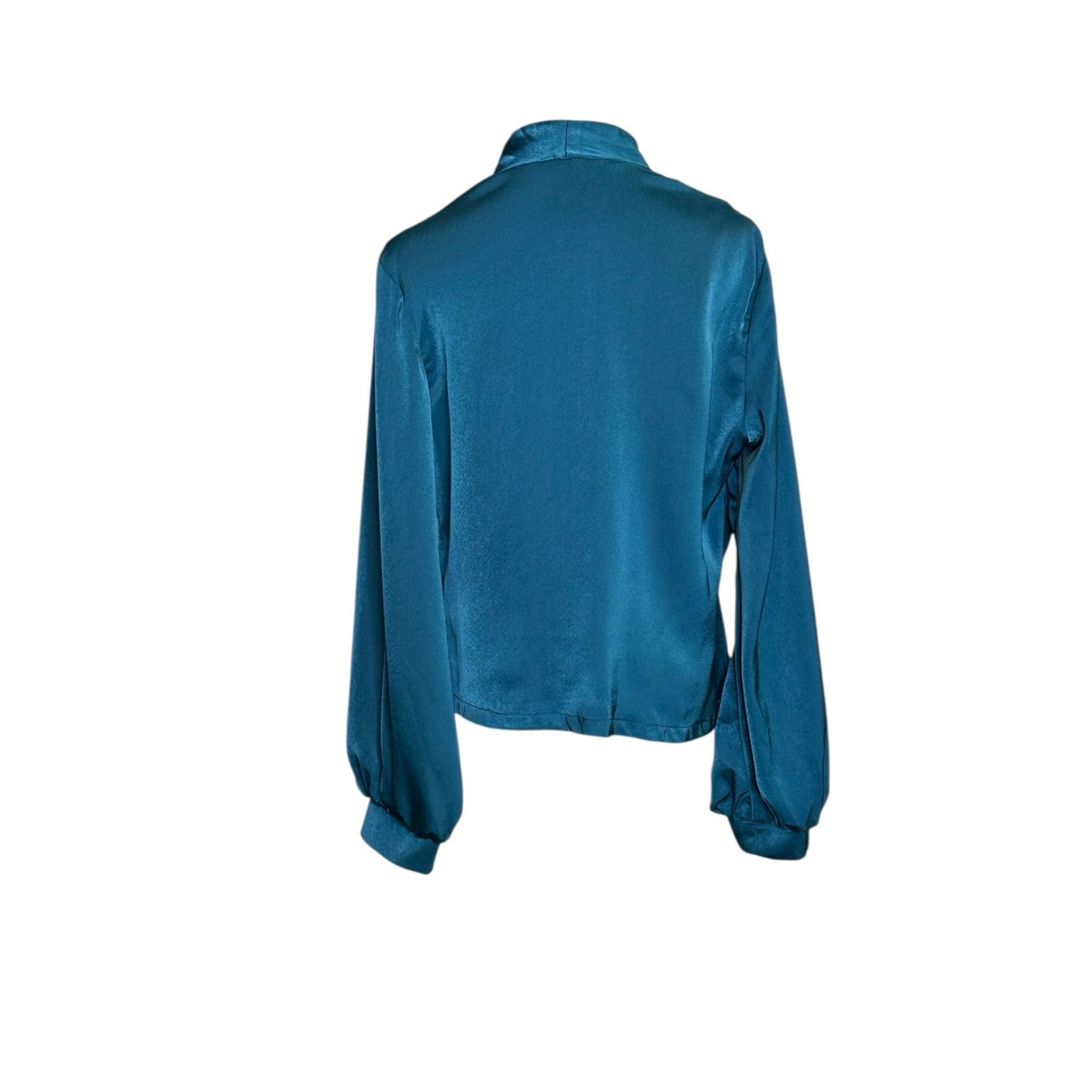 Shein Shein teal crossed front draped blouse size 6 Size M / US 6-8 / IT 42-44 - 11 Thumbnail