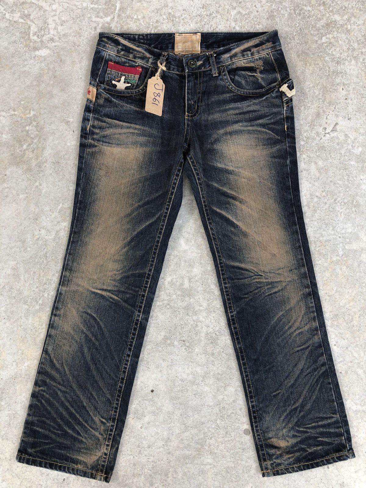 Japanese Brand Rare Yoshitomo Nara Lolita Dog Distressed Jeans Size US 34 / EU 50 - 3 Thumbnail