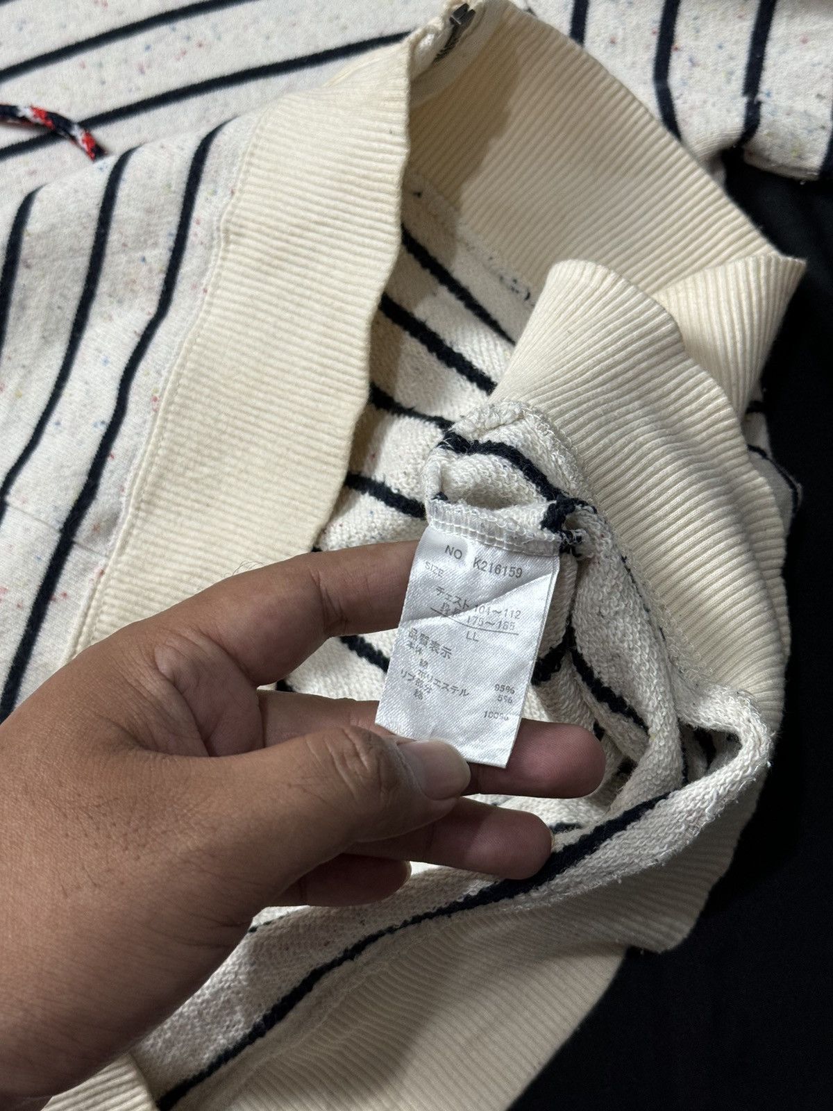 If Six Was Nine × Japanese Brand × Le Grande Bleu (L.G.B.) Sorridere Stripe Fur Hoodie Size US L / EU 52-54 / 3 - 7 Thumbnail