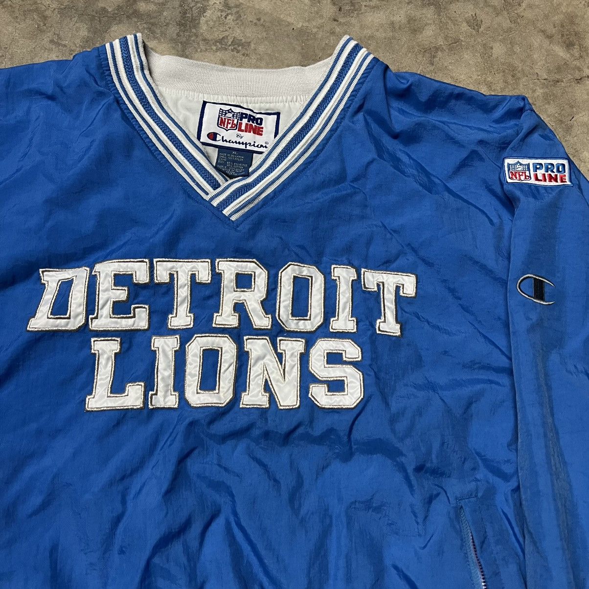 Champion × NFL × Vintage Vintage 90’s NFL Detroit Lions Windbreaker Champion Jersey Size US XL / EU 56 / 4 - 2 Thumbnail