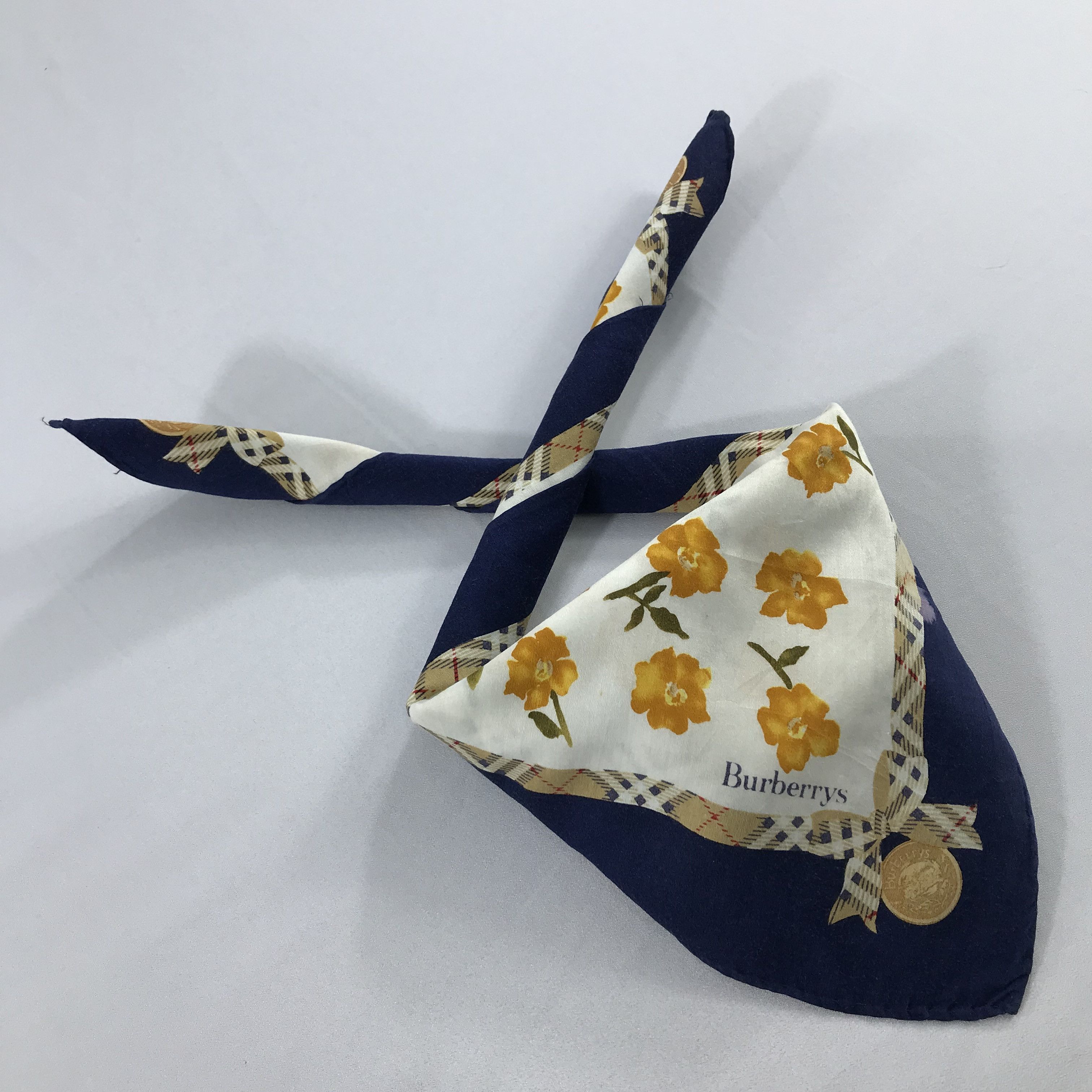 Burberry × Vintage Burberry Bandana / Handkerchief / Neckerchief - S2234 Size ONE SIZE - 4 Thumbnail
