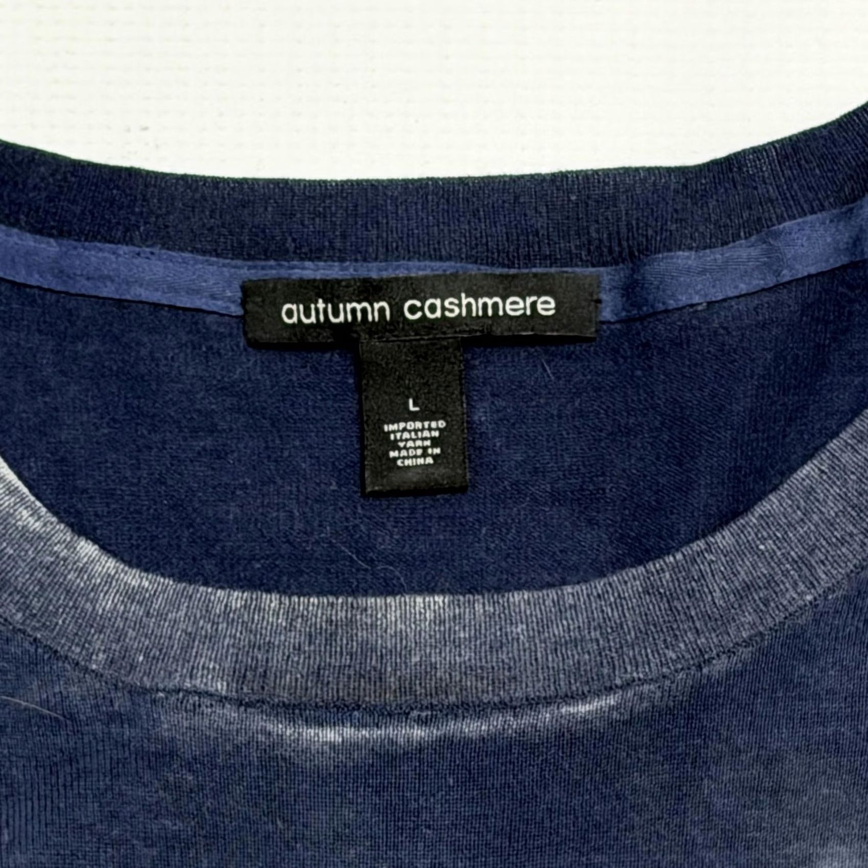 Autumn Cashmere Autumn Cashmere Sweater Mens Large Blue Cotton Cashmere Crewneck Lightweight Size US L / EU 52-54 / 3 - 5 Thumbnail