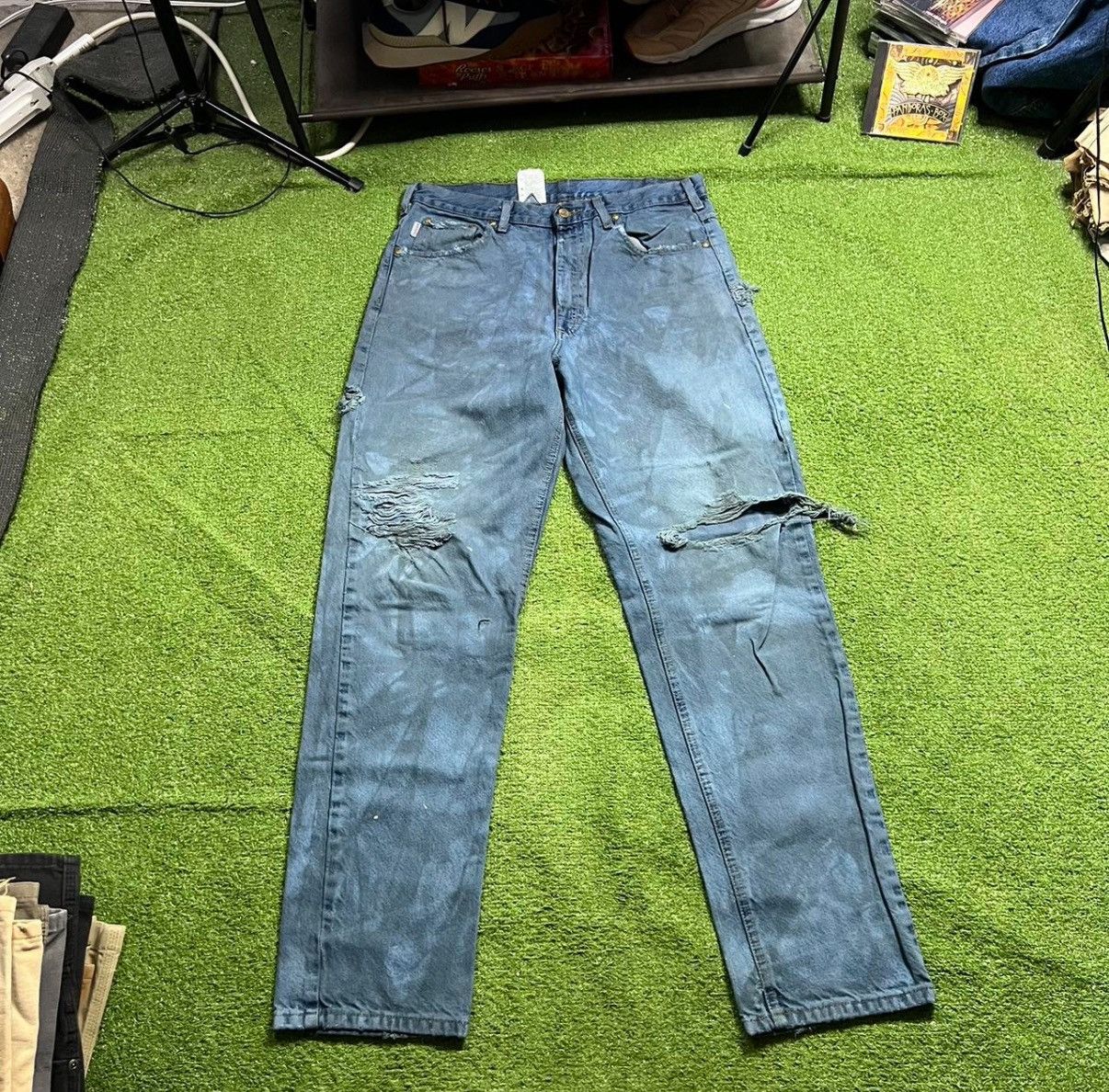 Carhartt Carhartt Faded Blue Dye Straight Pants Size US 34 / EU 50 - 1 Thumbnail