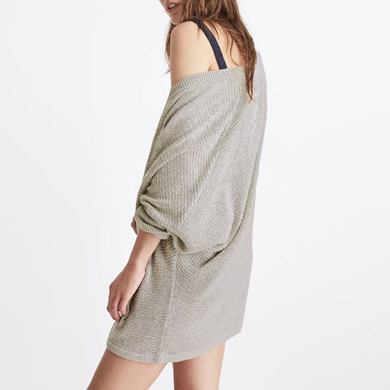 Madewell MADEWELL Grey Drapey Ribbed Knit Seabank Cardigan Sweater Size M / US 6-8 / IT 42-44 - 2 Thumbnail