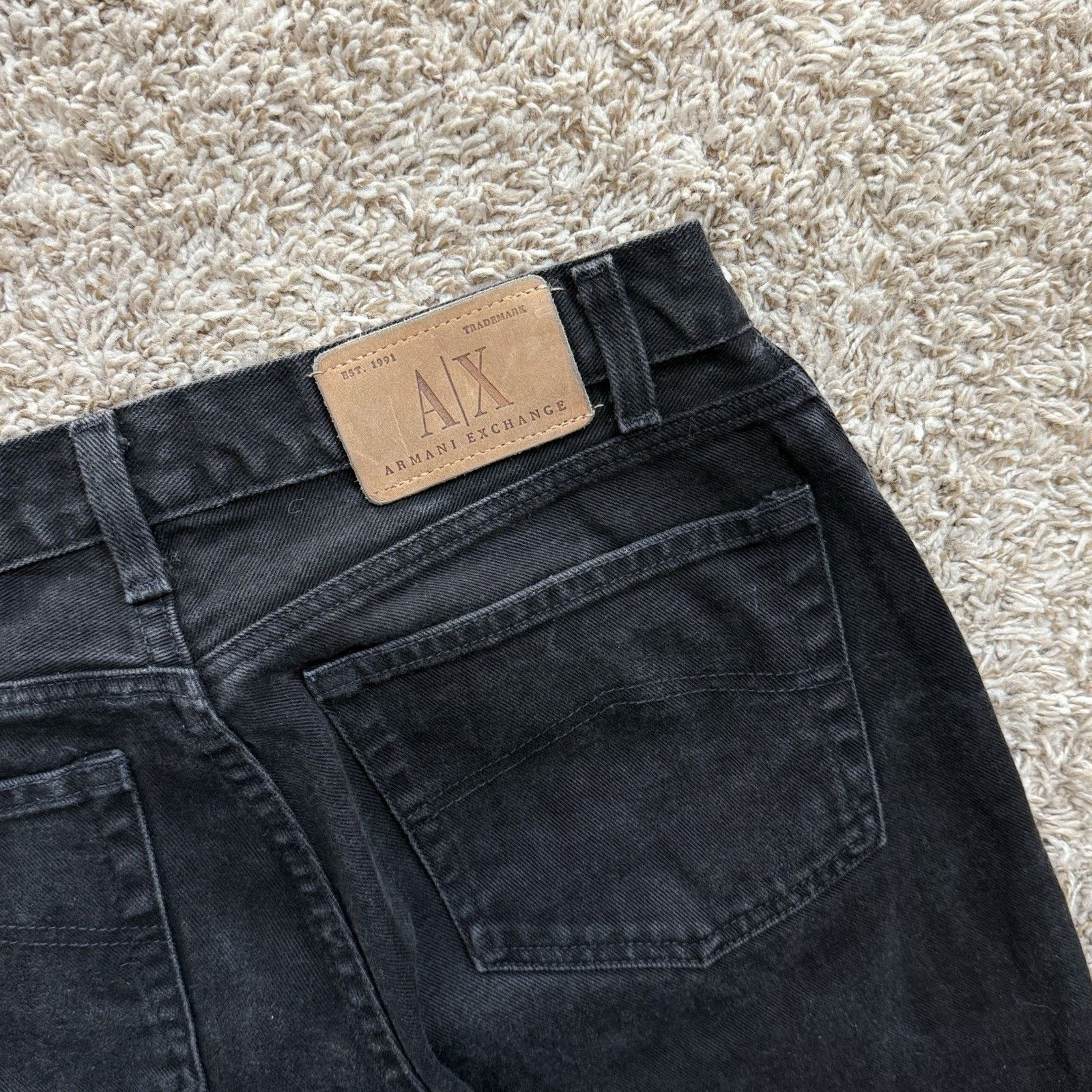Armani Exchange × Vintage Vintage Armani Made In USA Black Denim Jeans Tapered Pants Size US 30 / EU 46 - 7 Thumbnail