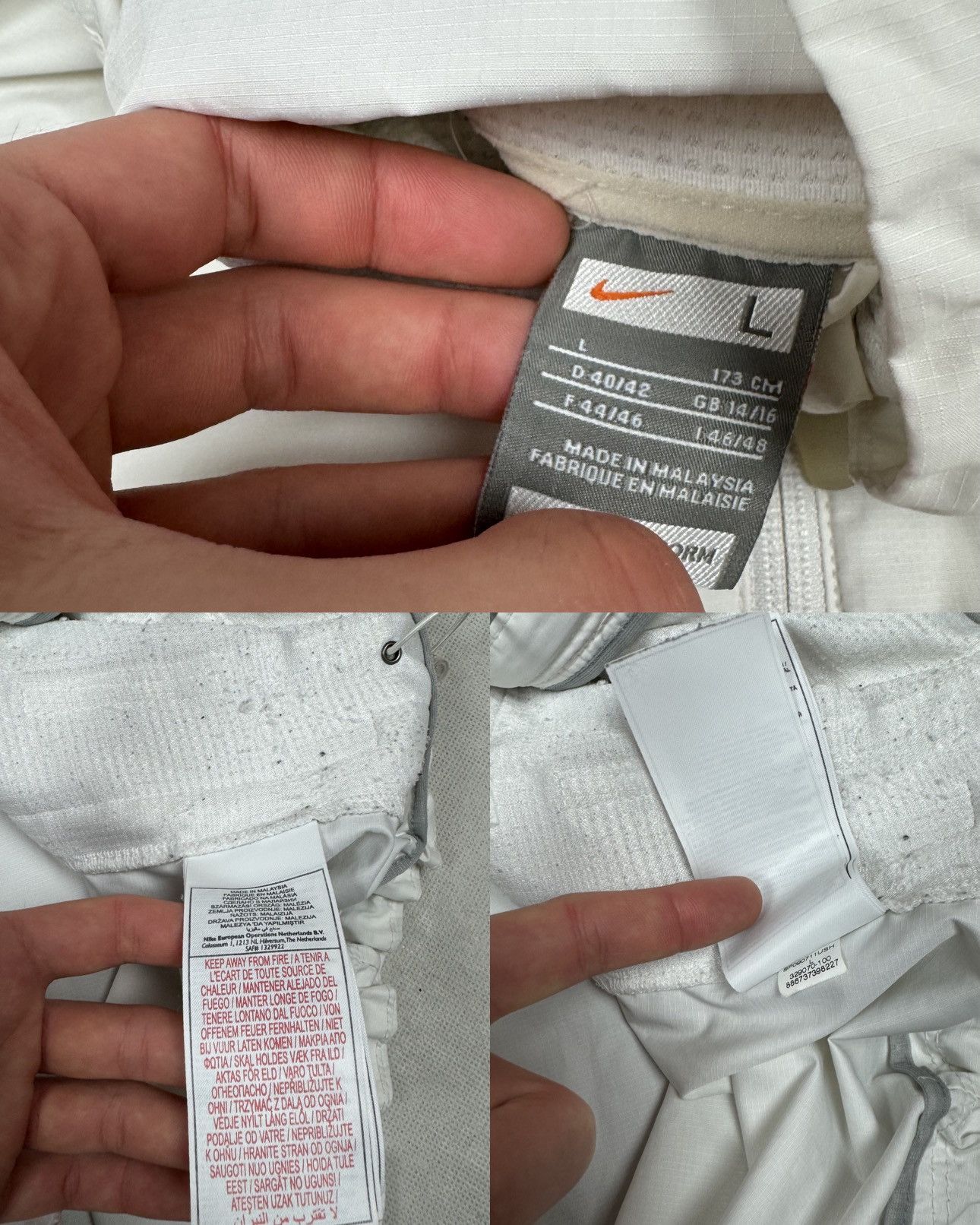Nike × Vintage Nike Women's White Solo Swoosh Hooded Full Zip Jacket Large Size L / US 10 / IT 46 - 2 Thumbnail