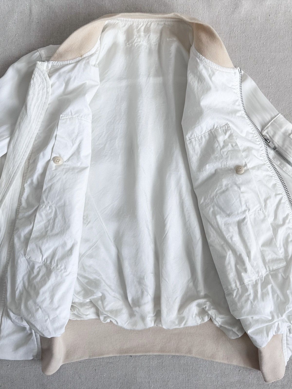 Rick Owens Rick Owens Mainline SS15 “FAUN” Silky Milk MA1 Bomber Size XS / US 0-2 / IT 36-38 - 6 Thumbnail