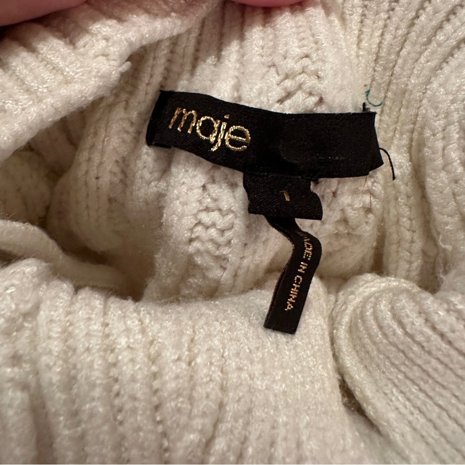 Maje RTR Maje Marnety Button Cable Knit Long Sleeve Sweater Size S / US 4 / IT 40 - 6 Thumbnail