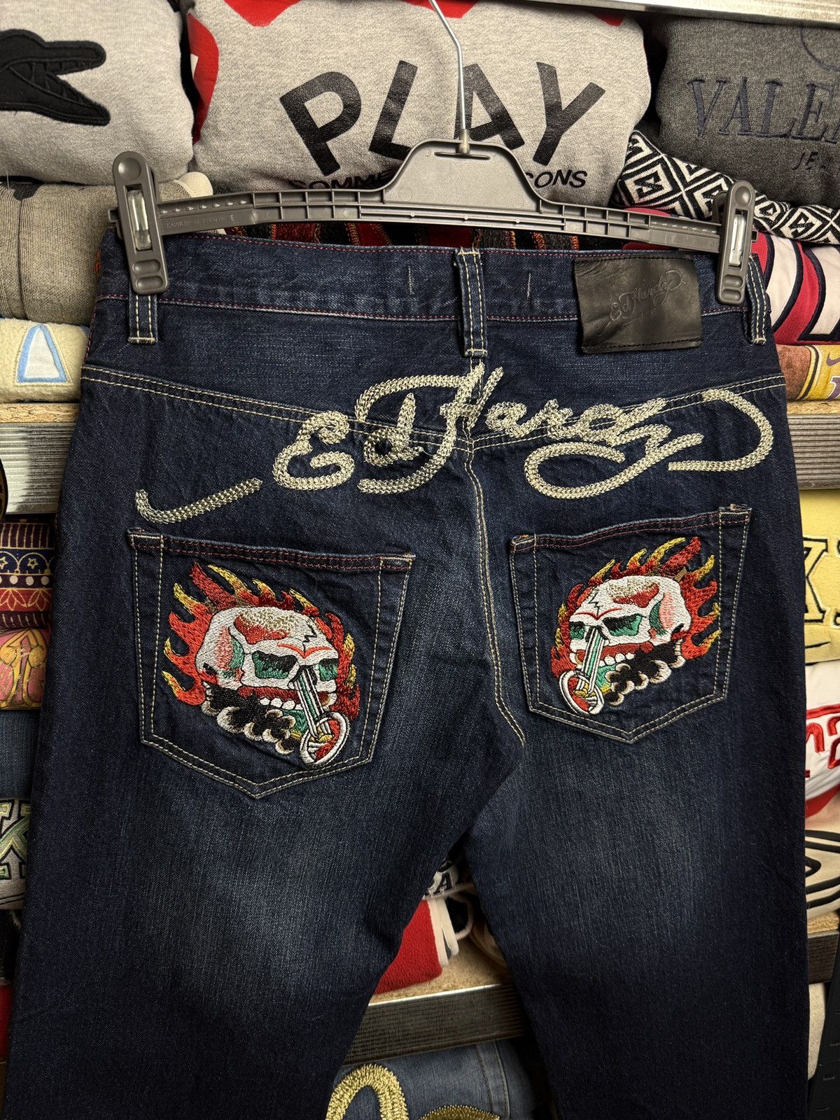 Christian Audigier “Skull Pockets” Ed Hardy Jeans Size US 32 / EU 48 - 4 Thumbnail