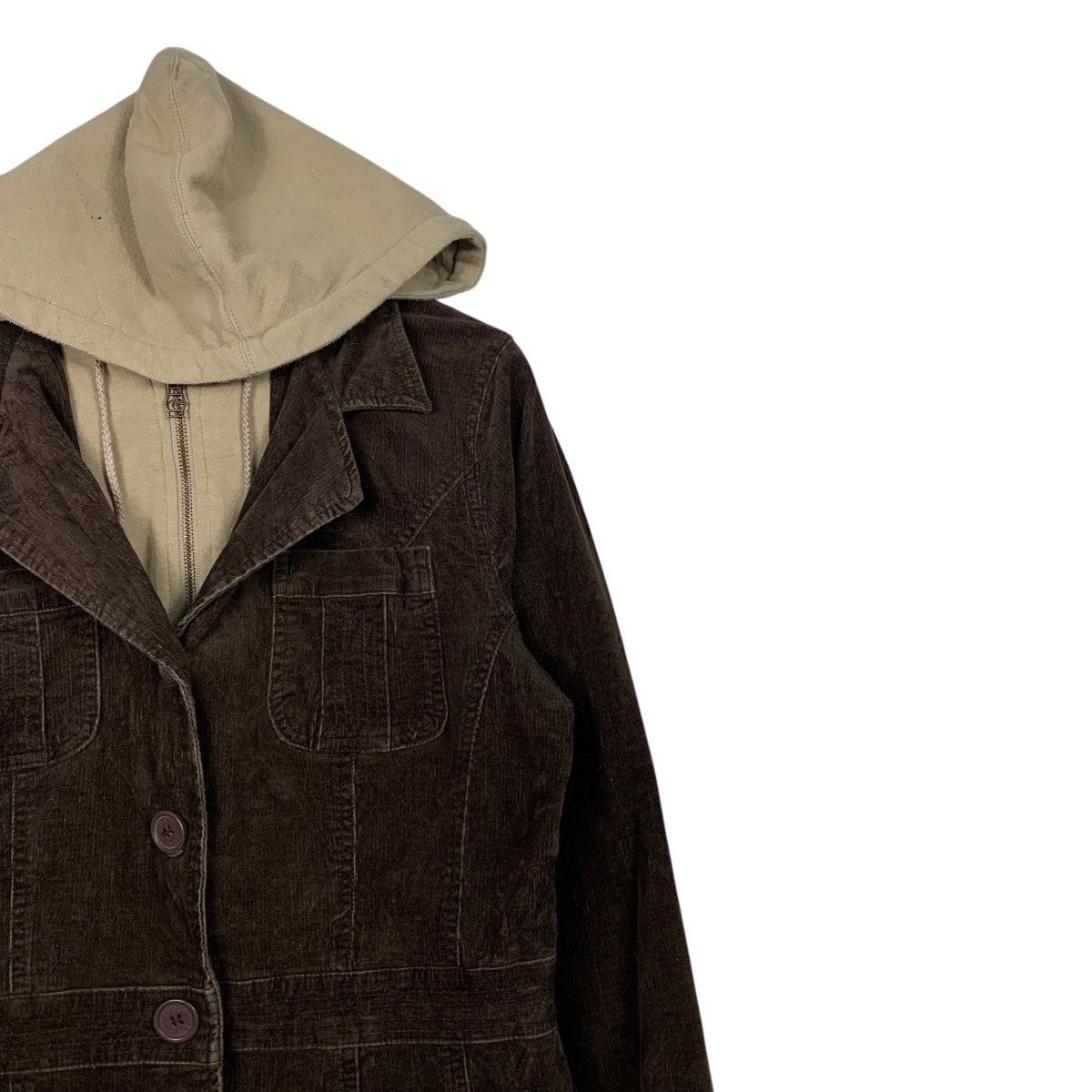 Other NORI Double Layer Hoodie Corduroy Jacket #2411-C108 Size XL / US 12-14 / IT 48-50 - 5 Thumbnail