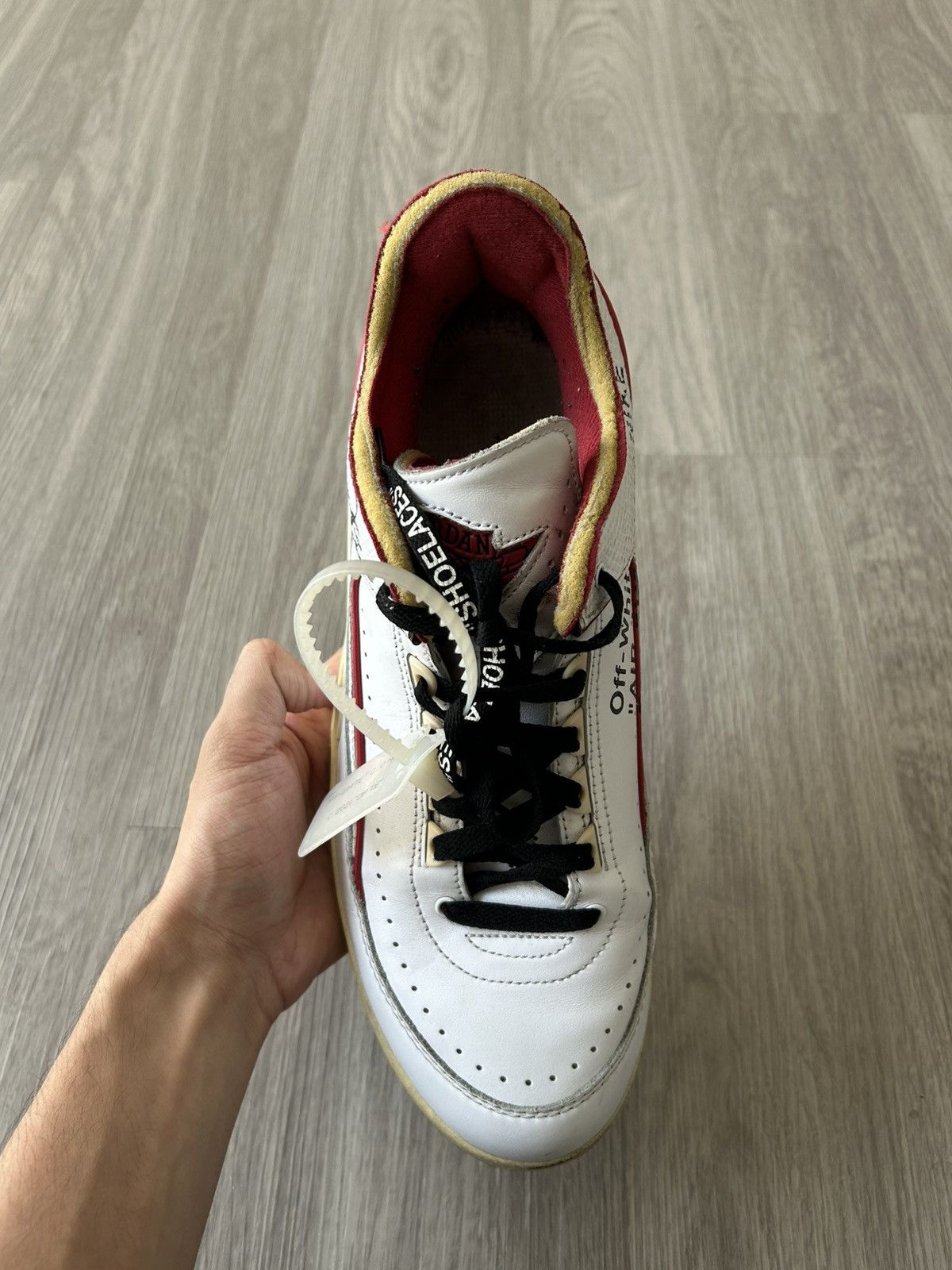 Jordan Brand × Off-White Off-White X Air Jordan Retro 2 Low White Varsity Red Size 11 Size US 11 / EU 44 - 8 Thumbnail