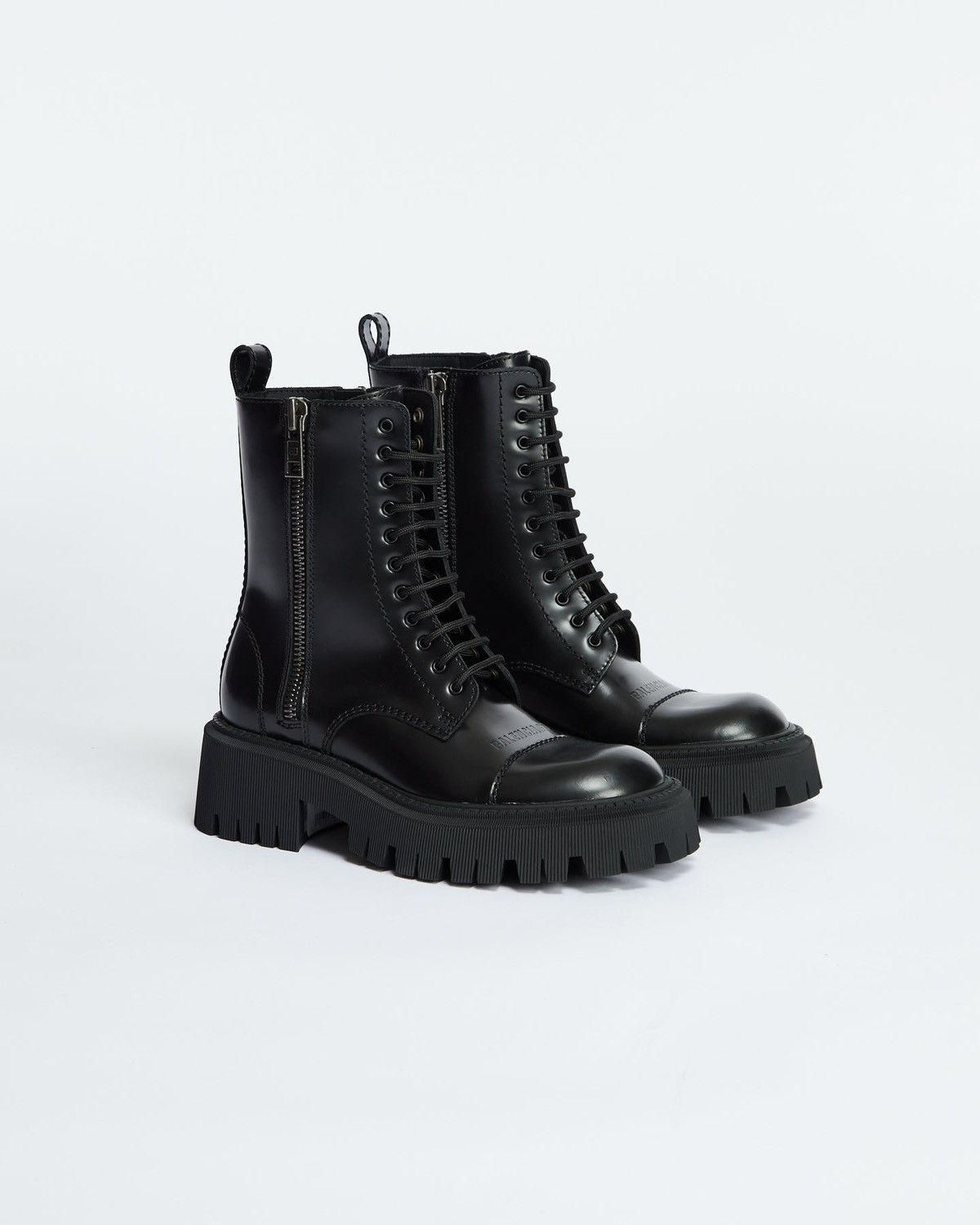 Balenciaga Black stomper with double ziper boots