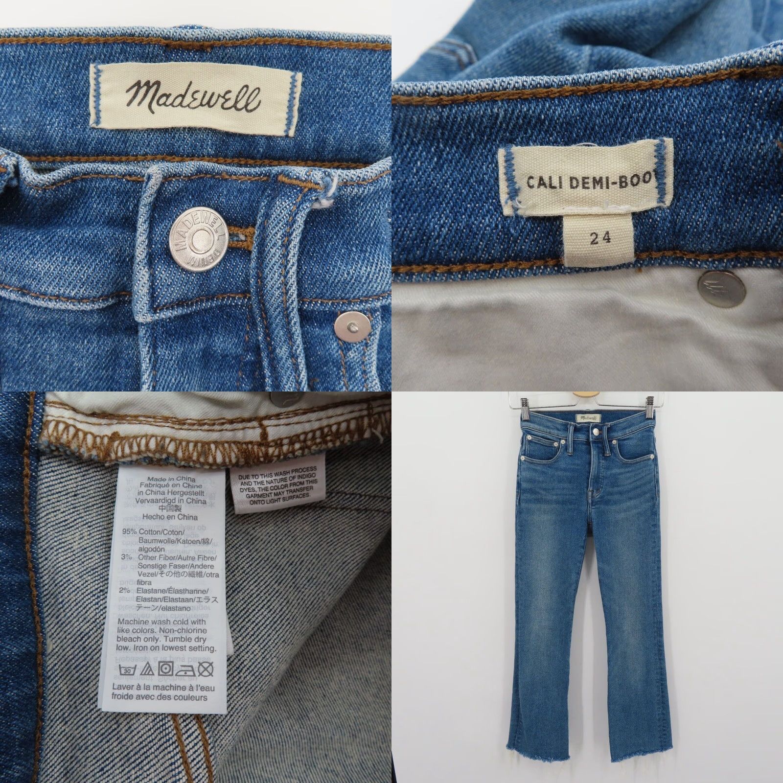 Madewell Madewell Jeans Women Regular 24 Blue Denim Bootcut Cali Demi Boot 5-Pocket Style Bootcutpants Size 42" / US 20 - 8 Thumbnail