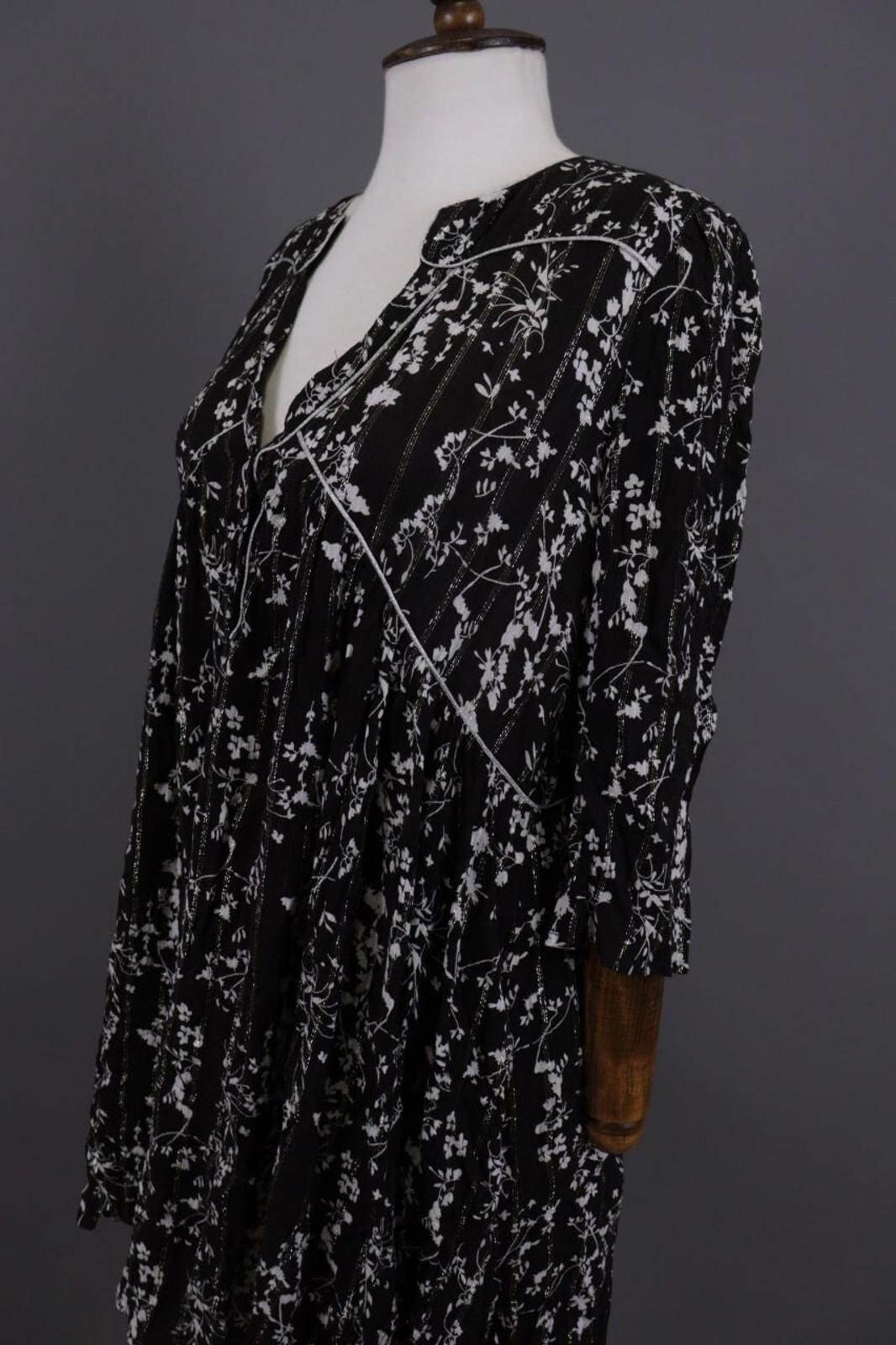 Wilkes Bashford BA&SH Frezza Noir Lady Dress Black Floral Blouson Dress Sz 2 Size XS / US 0-2 / IT 36-38 - 6 Thumbnail