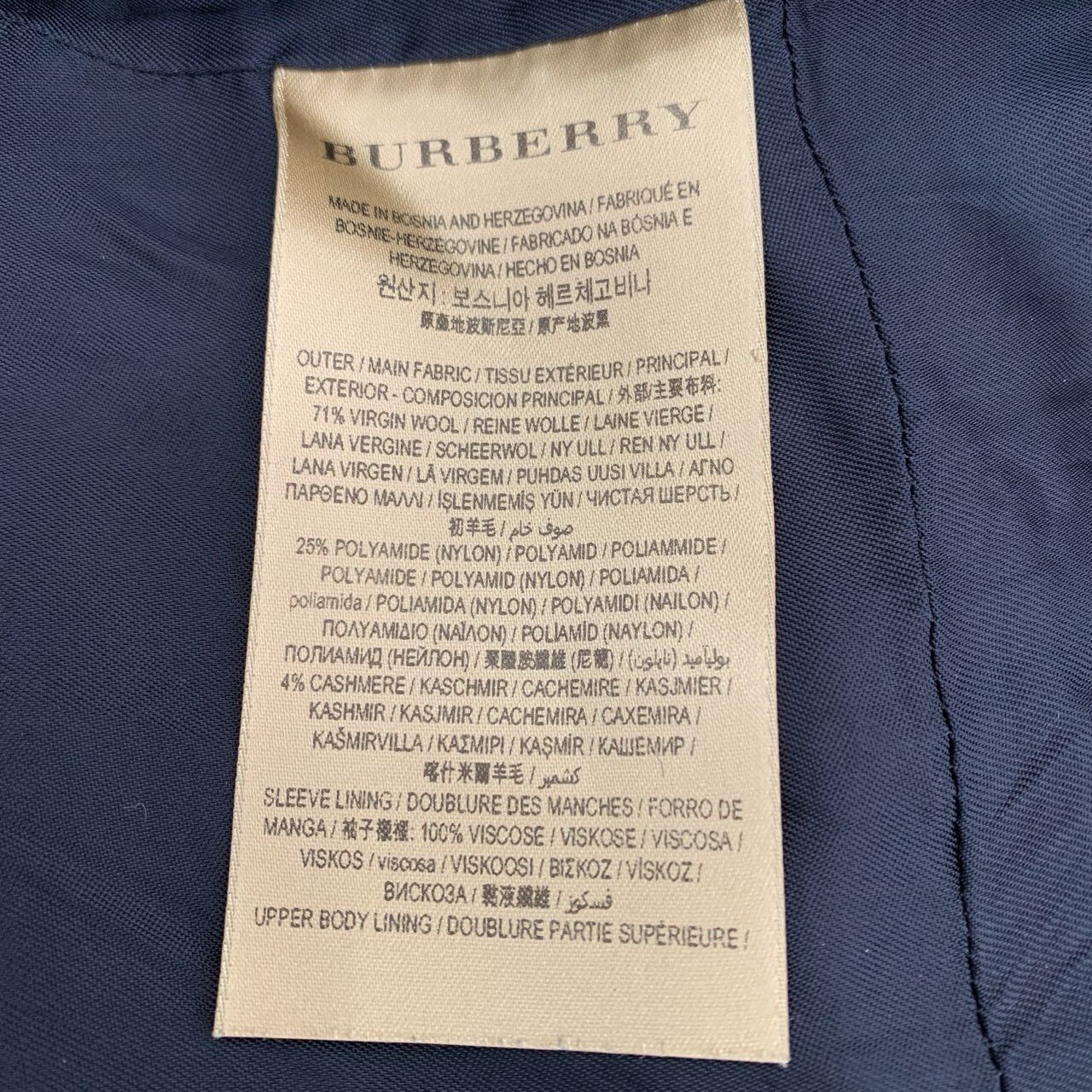 Burberry Burberry Black Wool-Cashmere Blend Trench Coat (Size S) Size S / US 4 / IT 40 - 3 Thumbnail