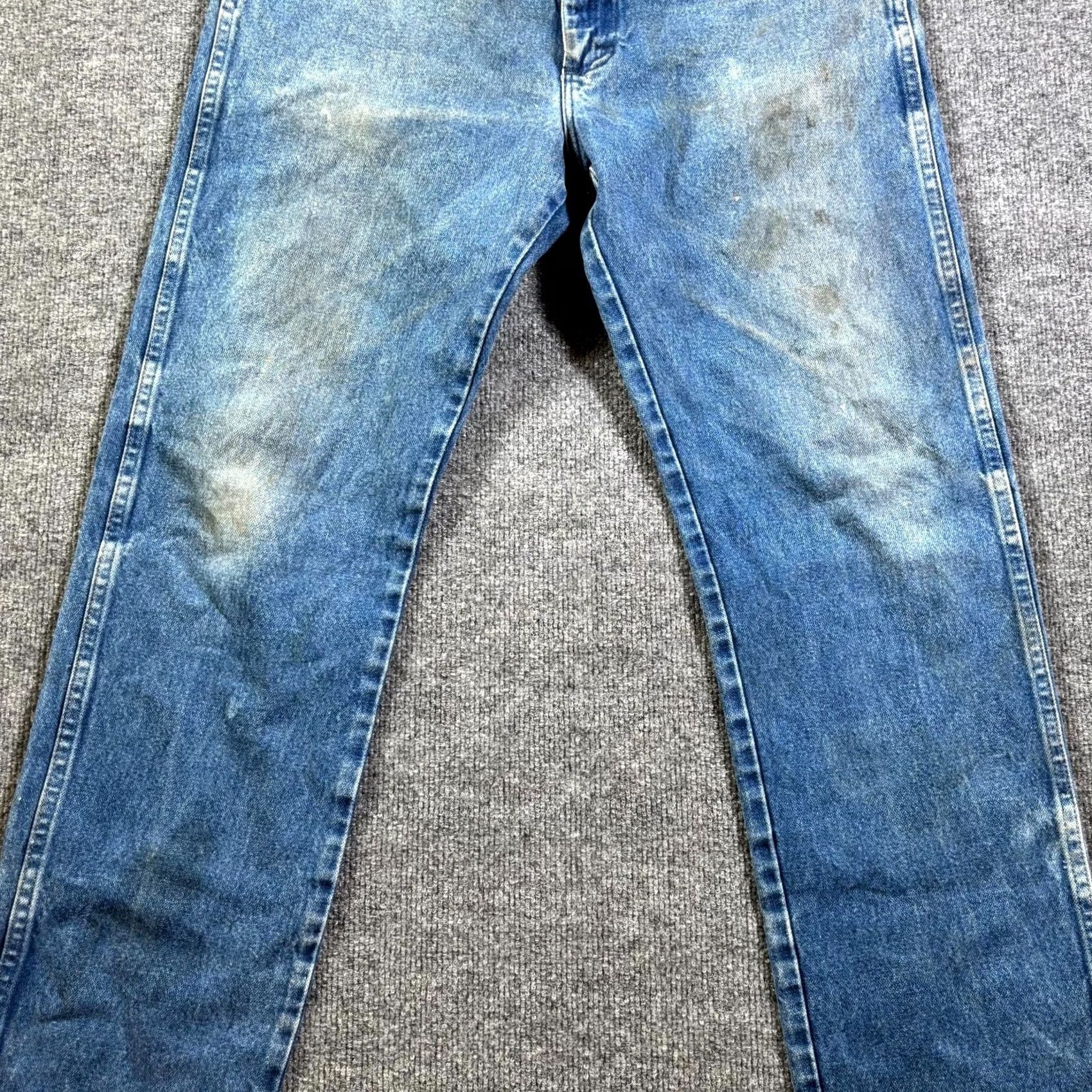 Wrangler Wrangler Cowboy Cut Straight Jeans Men’s 35x32 Blue Denim Cotton Faded Workwear Size US 35 - 4 Thumbnail
