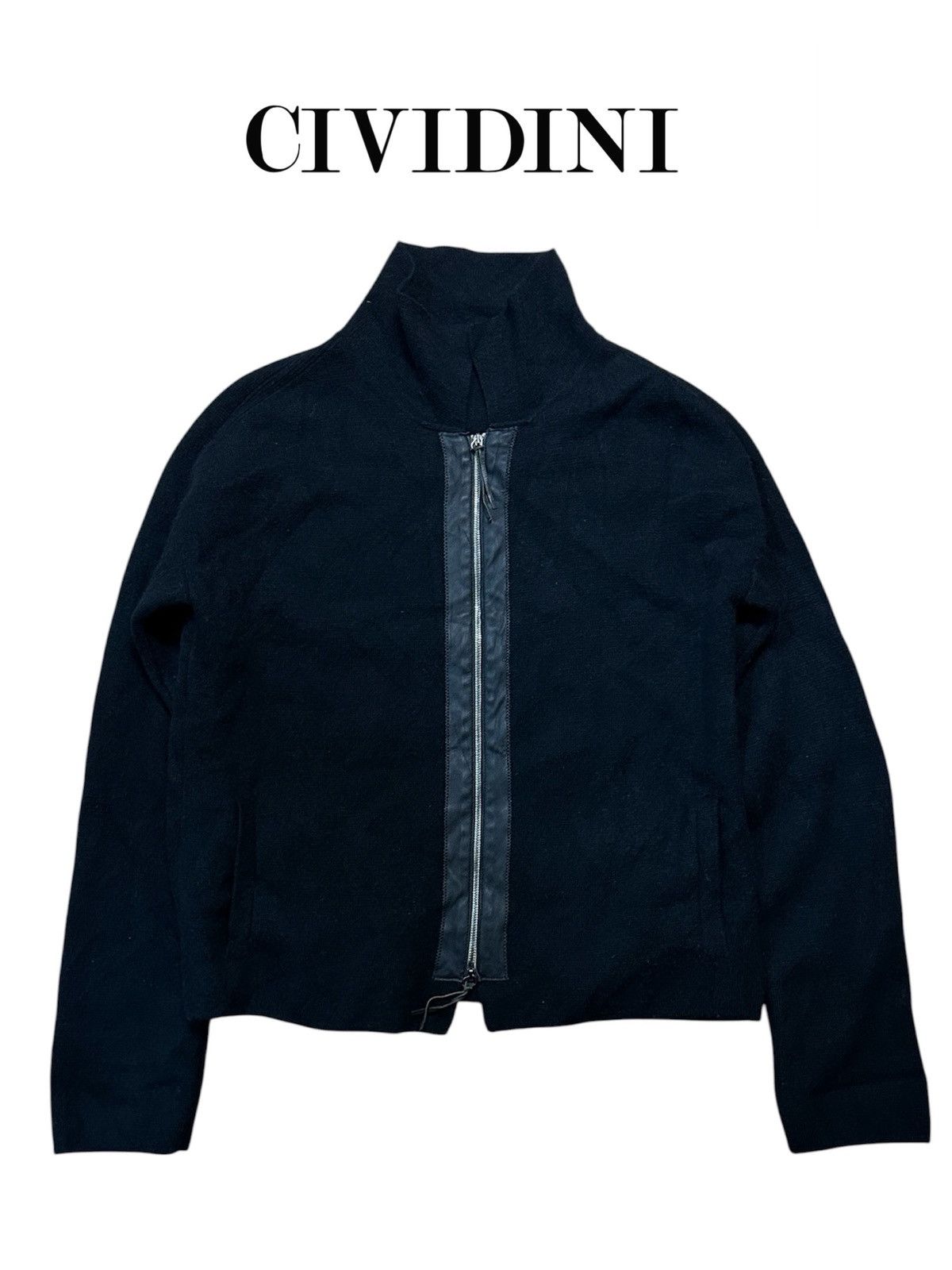 Other Cividini Italian Designer Wool & Calfskin Zipper Knitted Size US M / EU 48-50 / 2 - 1 Thumbnail