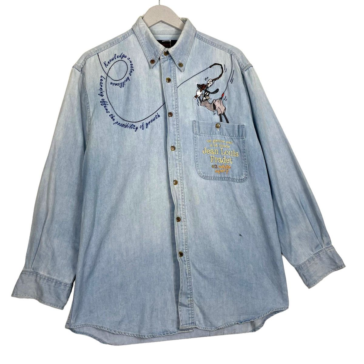 Japanese Brand × Vintage 💥JEAN LOUIS FRADET DENIM SHIRT Size US L / EU 52-54 / 3 - 3 Thumbnail