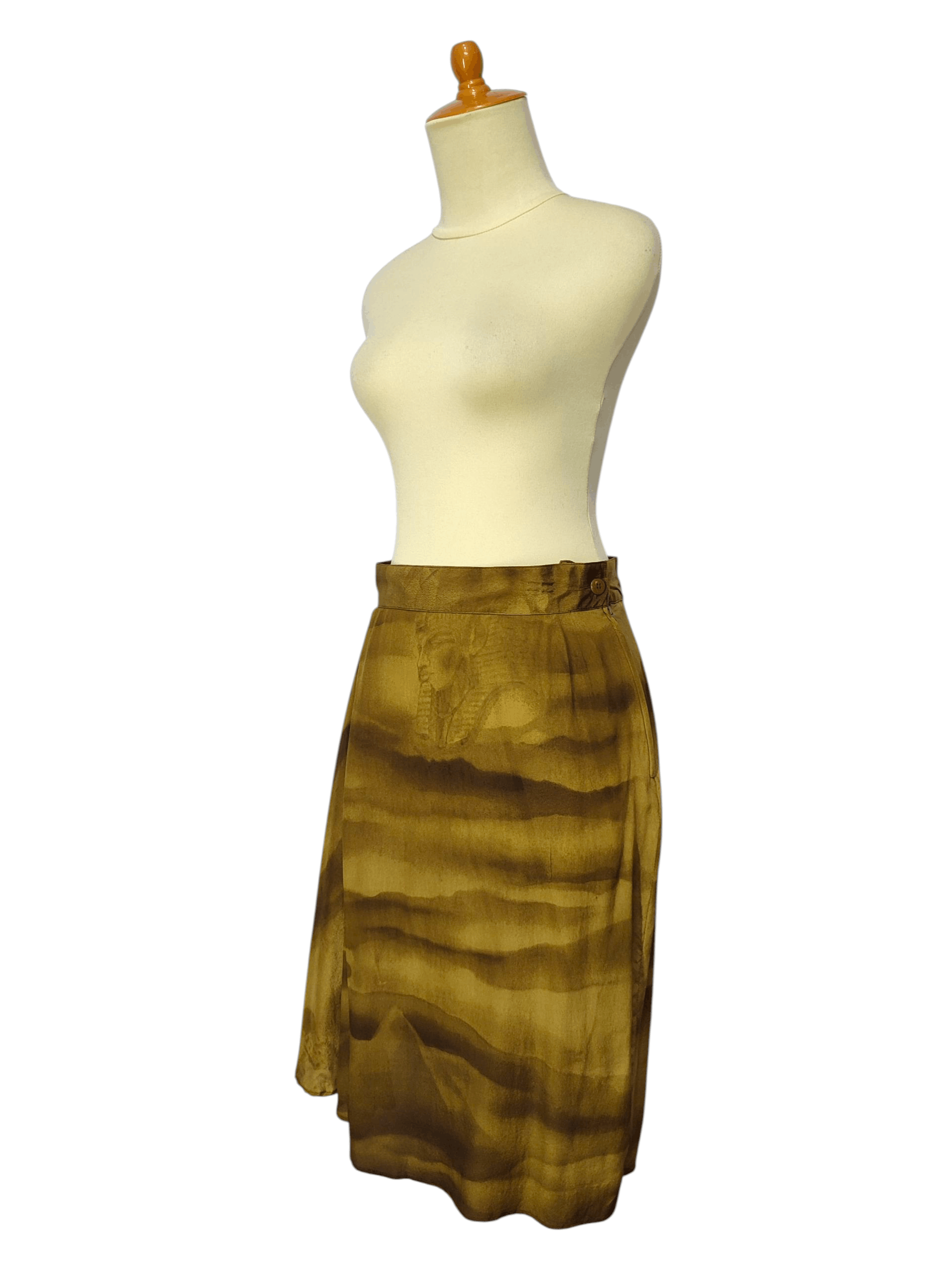 Versace RARE🔥Vtg Genny by Versace Piramid Desert Art Silk Size 30" / US 8 / IT 44 - 4 Thumbnail
