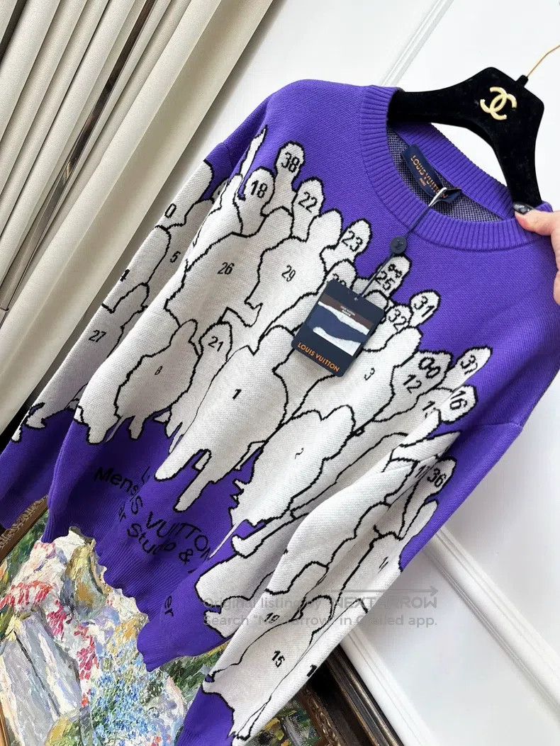 Louis Vuitton Louis Vuitton Purple digital portrait letter logo knitted Size US S / EU 44-46 / 1 - 4 Thumbnail