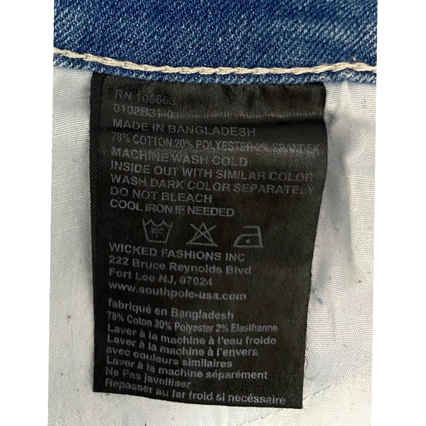 Vintage WT02 Moto Biker Jeans Men's 30x30 Blue Slim Stretch Distressed Denim Button Zipper Pockets 5-Pocket Men Jeans Size US 30 / EU 46 - 4 Thumbnail